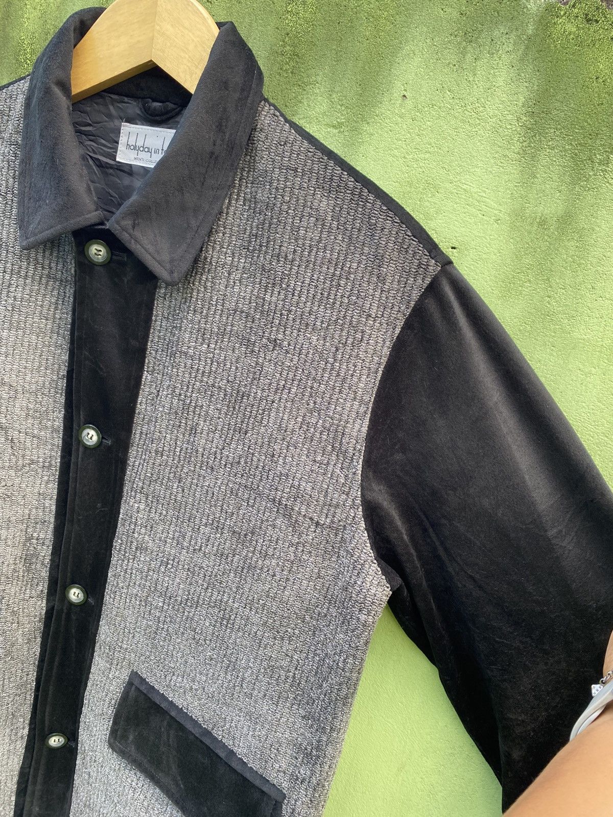 Japanese Brand Holiday in Tokyo Wool Blend Jacket Black/Grey Textured Panel Size US XL / EU 56 / 4 - 4 Thumbnail