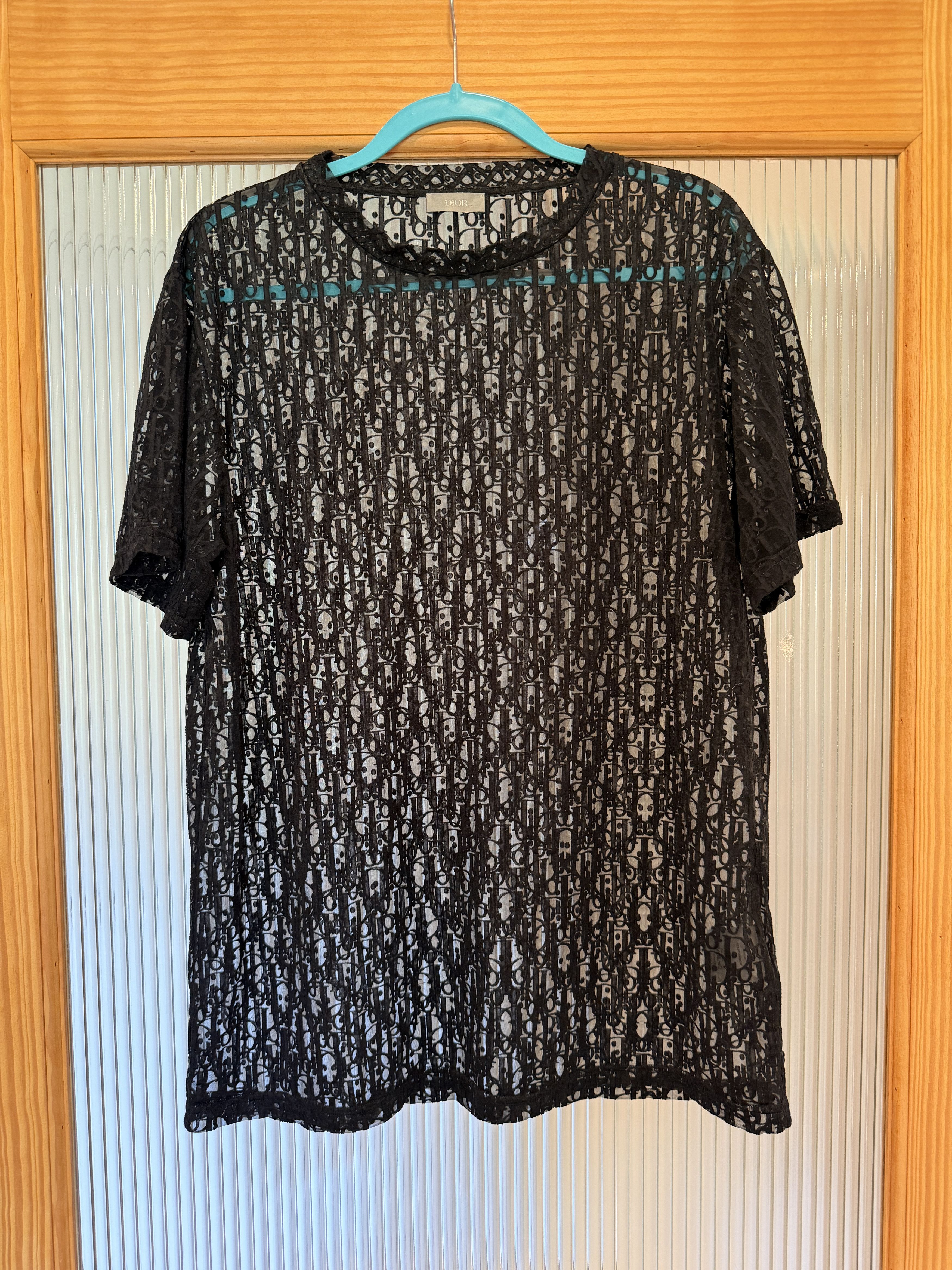 Dior Oblique Sheer T-Shirt Size US L / EU 52-54 / 3 - 1 Thumbnail