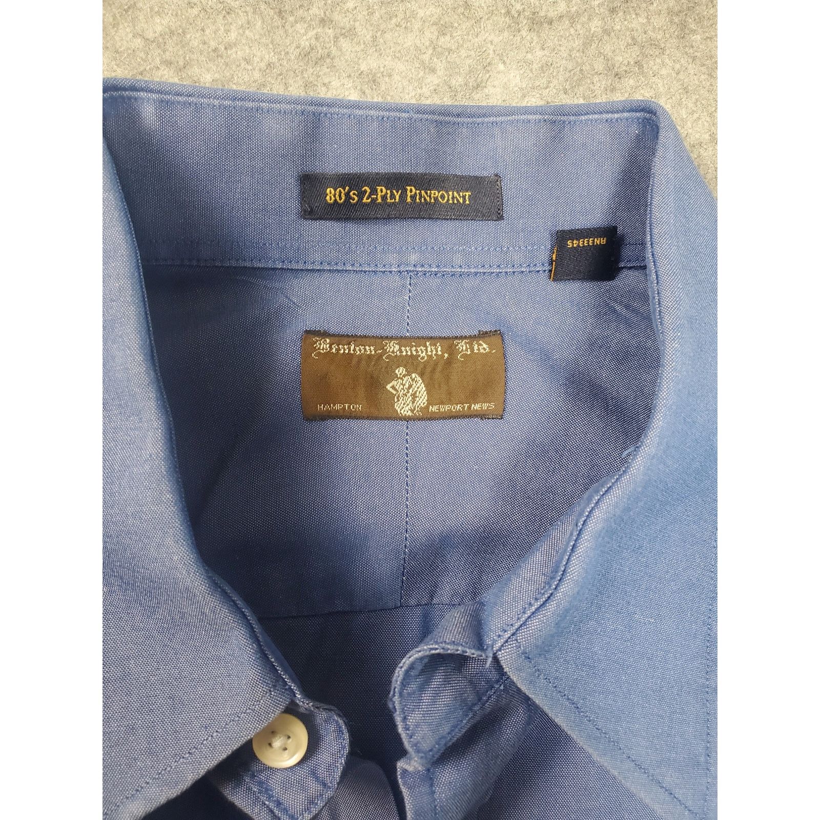 Other Men's Dark Blue 16.5-34 Button Up Dress Shirt Workwear Size US L / EU 52-54 / 3 - 3 Thumbnail