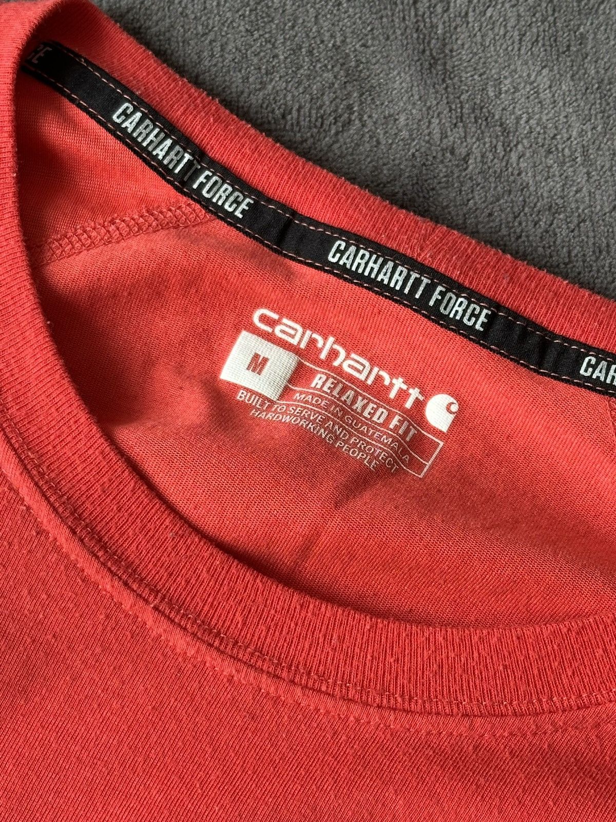 Carhartt Carhartt Force Red Logo Pocket Long Sleeve Tee Size US M / EU 48-50 / 2 - 8 Thumbnail