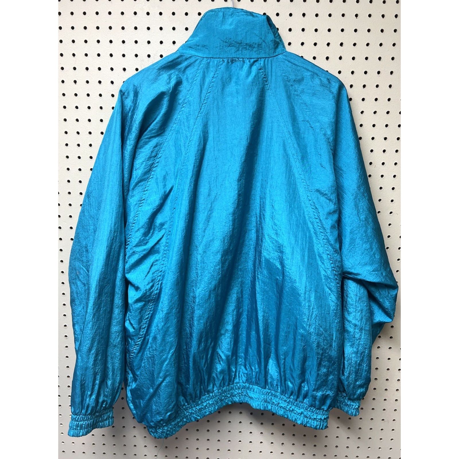 Altea Womens XL Nylon Jacket 1980’s Vintage Casual Isle Reversible Print Teal Zip Size XL / US 12-14 / IT 48-50 - 7 Thumbnail