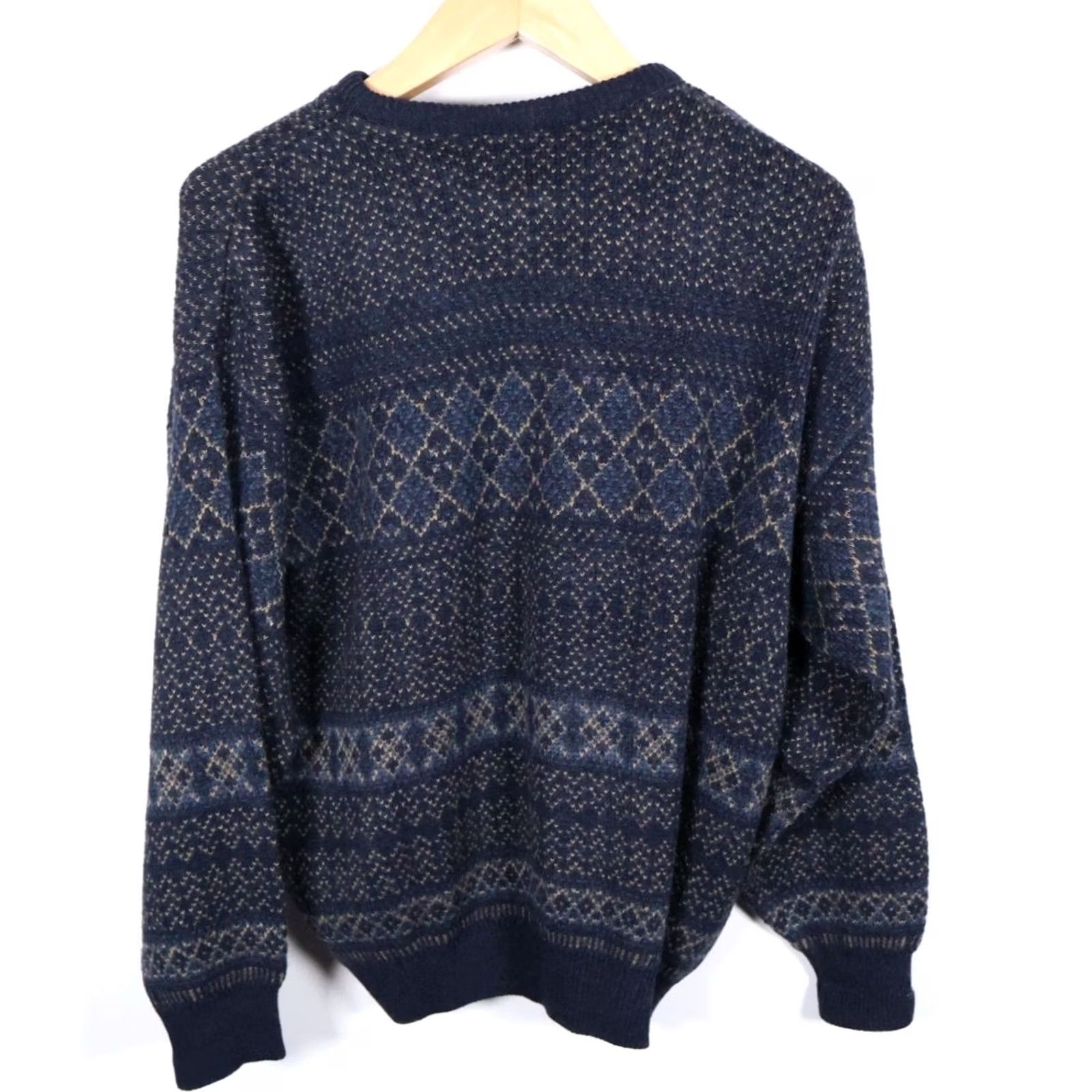 Van Heusen VINTAGE Van Heusen Sweater Shirt Men M Dark Blue Geometric Pattern 90s Dad Style Pullover Knit Crew Neck Size US M / EU 48-50 / 2 - 2 Thumbnail