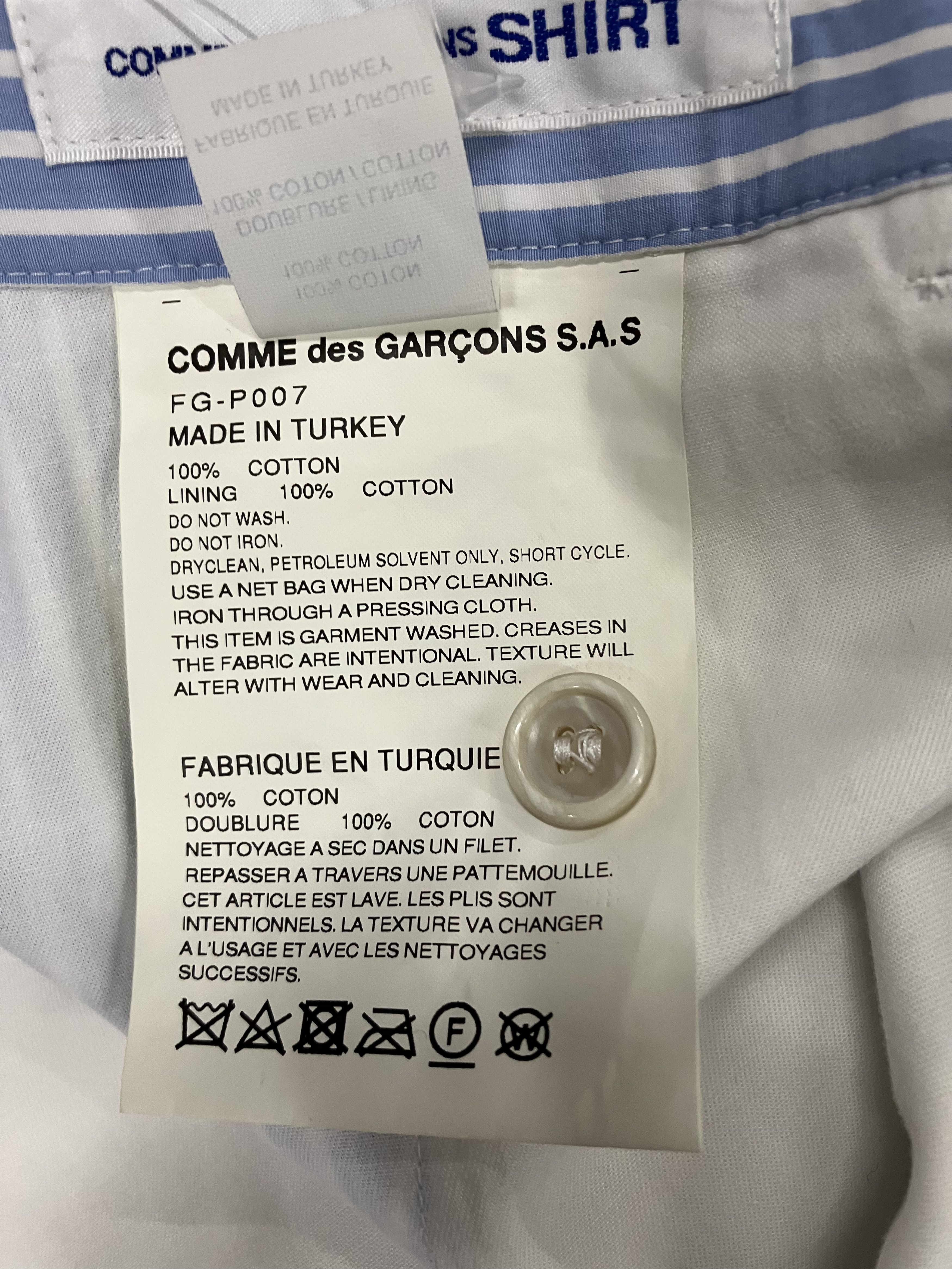 Comme des Garcons SHIRT COMME des GARCONS S.A.S FG- P007 Size US 35 - 4 Thumbnail