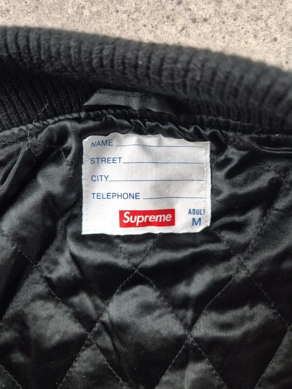 Supreme Supreme Men's Black Red Motion Logo Varsity Jacket Size M Size US M / EU 48-50 / 2 - 4 Thumbnail
