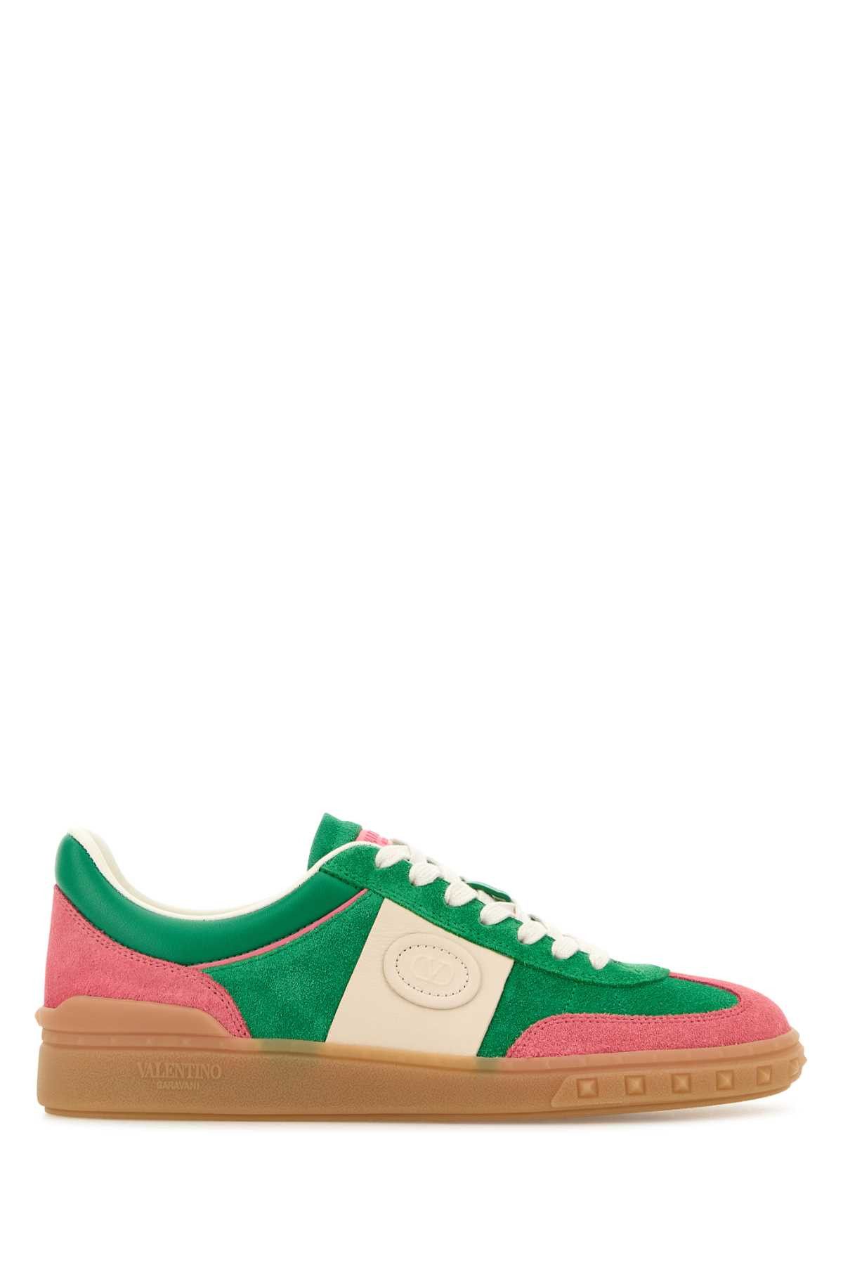 【関税&送料込】Valentino Garavani Cappuccino Suede Upvillag Valentino Garavani Upvillage low-top Leather Sneakers