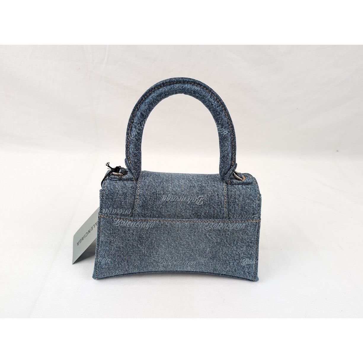 Balenciaga o1rshd1 Size:OS / All Over Denim Hourglass Top Hand Bag Blue Size ONE SIZE - 5 Thumbnail