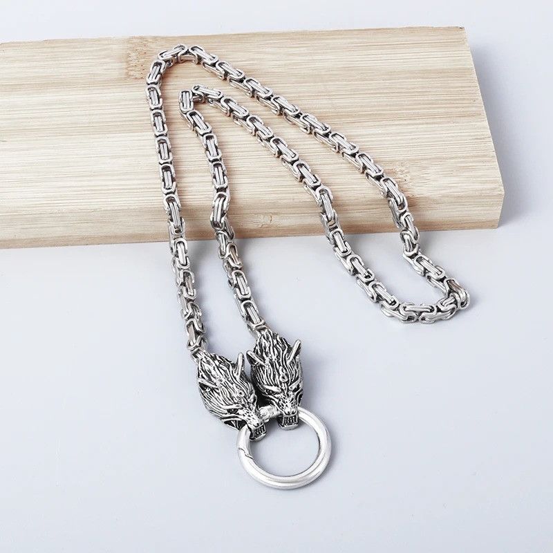 Vintage Nordic Wolf Head Necklace Size ONE SIZE - 1 Thumbnail