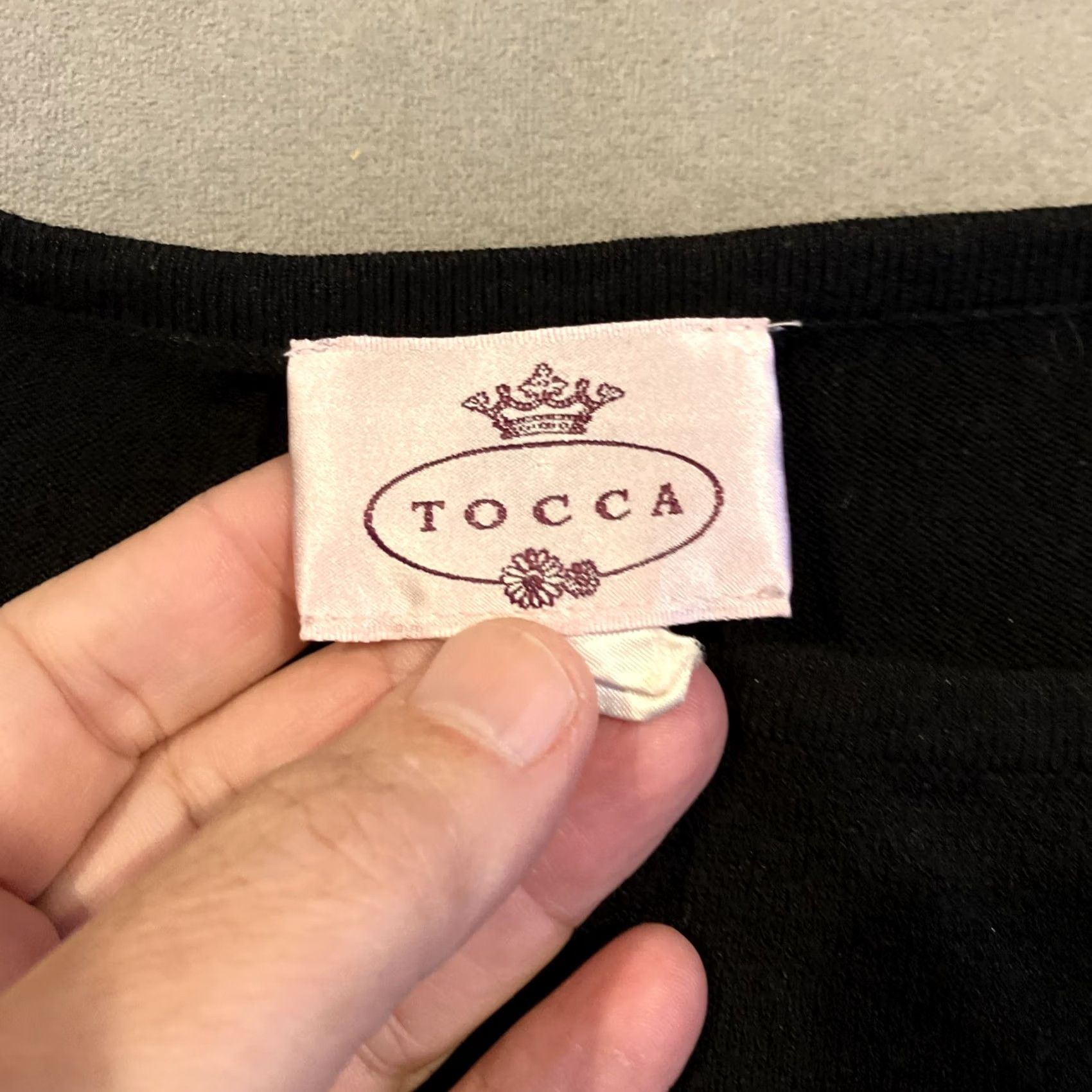 X-LARGE VINTAGE Tocca Blouse Shirt Women Large Black Knit Sleeveless Scoop Neck Pullover Lightweight Silk Spandex Basic Size L / US 10 / IT 46 - 2 Thumbnail