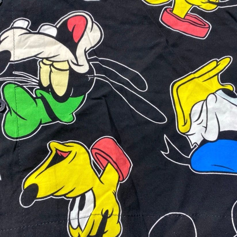 Disney Disney Mickey Goofy Donald Short Sleeve Button-Up Shirt Large Black Size US L / EU 52-54 / 3 - 5 Thumbnail