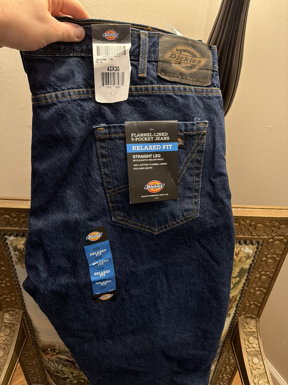 Dickies Dickies flannel lined 5 pocket jeans relaxed fit straight Size US 42 / EU 58 - 2 Thumbnail