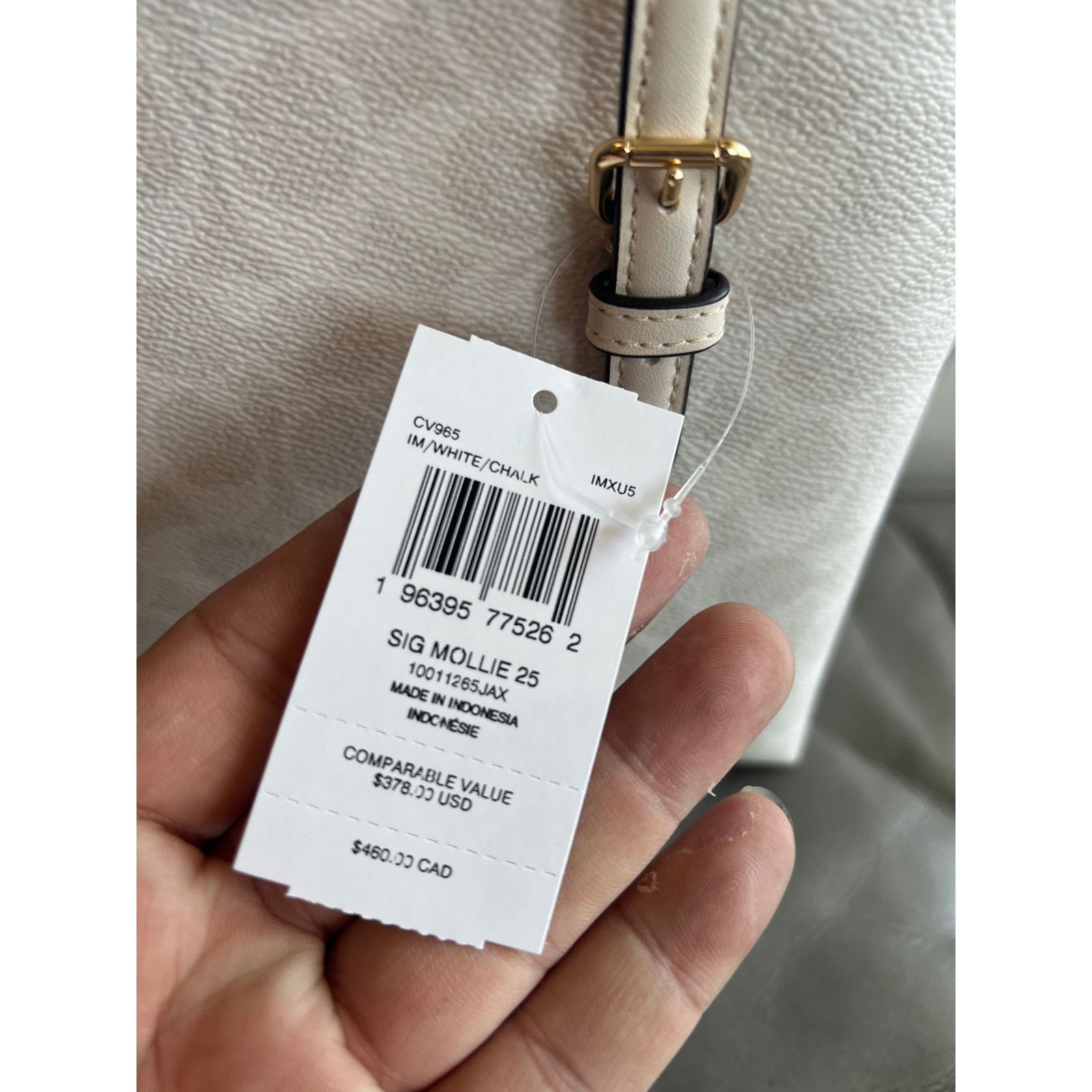 Coach Coach CV965 Mollie Tote Bag 25 In Signature Canvas IN Chalk Size ONE SIZE - 10 Thumbnail