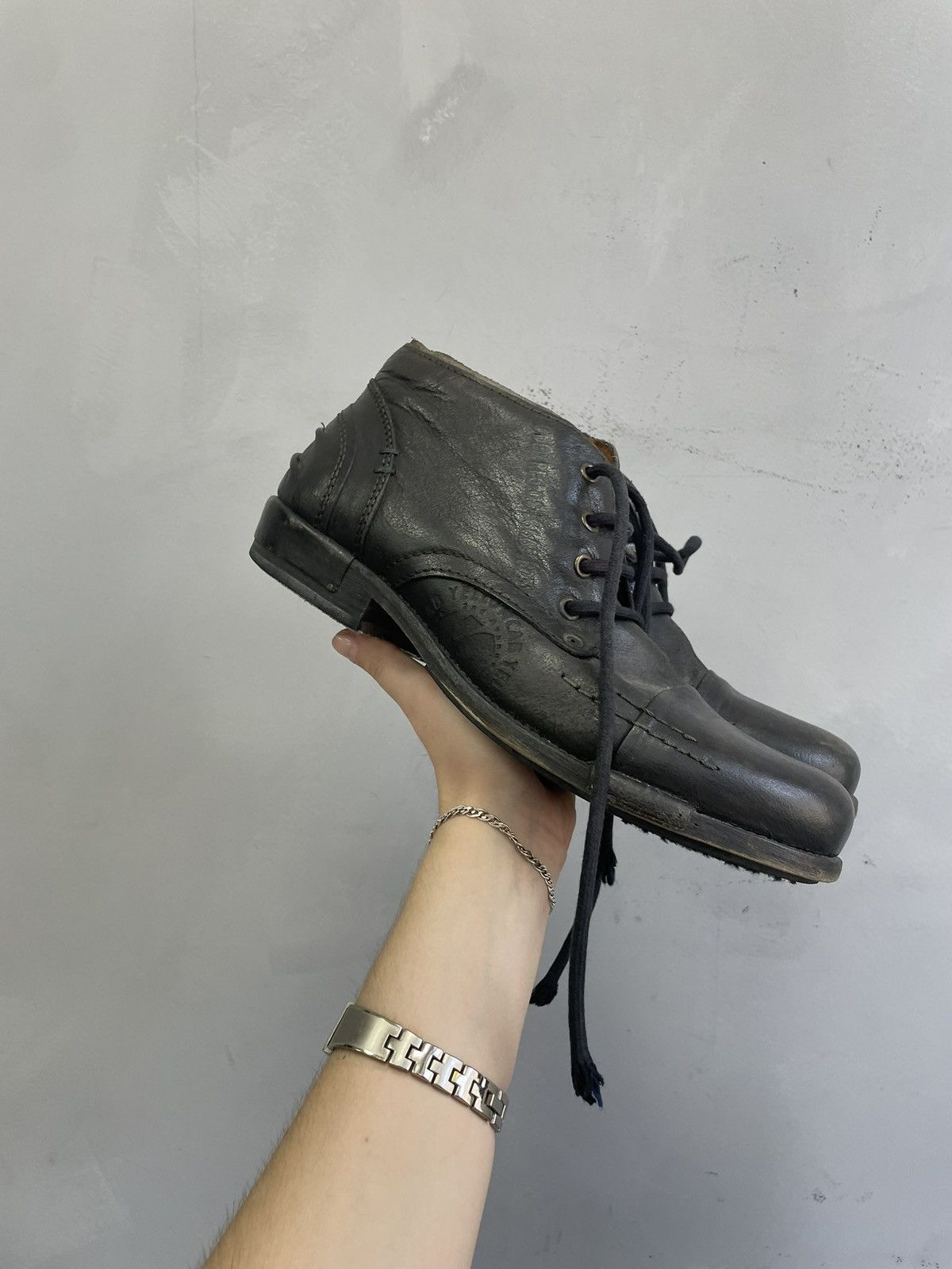 Dirk Bikkembergs Yelluncab black leather boots minimal classic guidi style Size US 9 / EU 42 - 2 Thumbnail