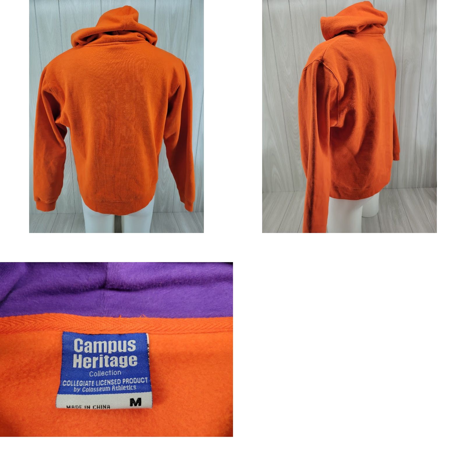 Vintage VINTAGE Campus Heritage Men’s Medium Orange Clemson Tigers Long Sleeve Hoodie Size US M / EU 48-50 / 2 - 8 Thumbnail