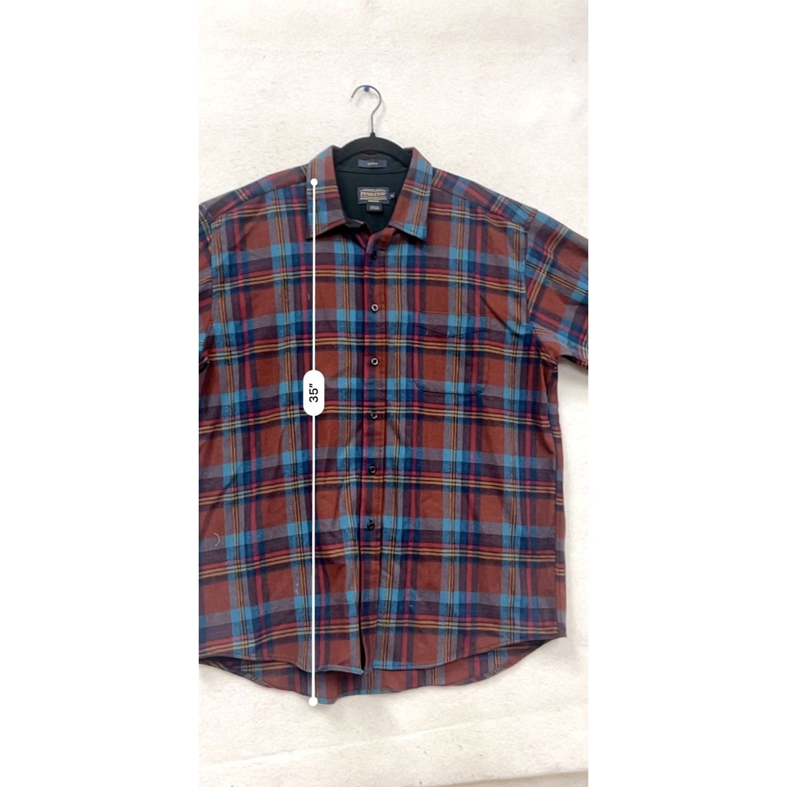 Pendleton VINTAGE Pendleton Plaid Flannel Shirt Long Sleeve Mens XL Red Wool Blend Button-Up Size US XL / EU 56 / 4 - 7 Thumbnail