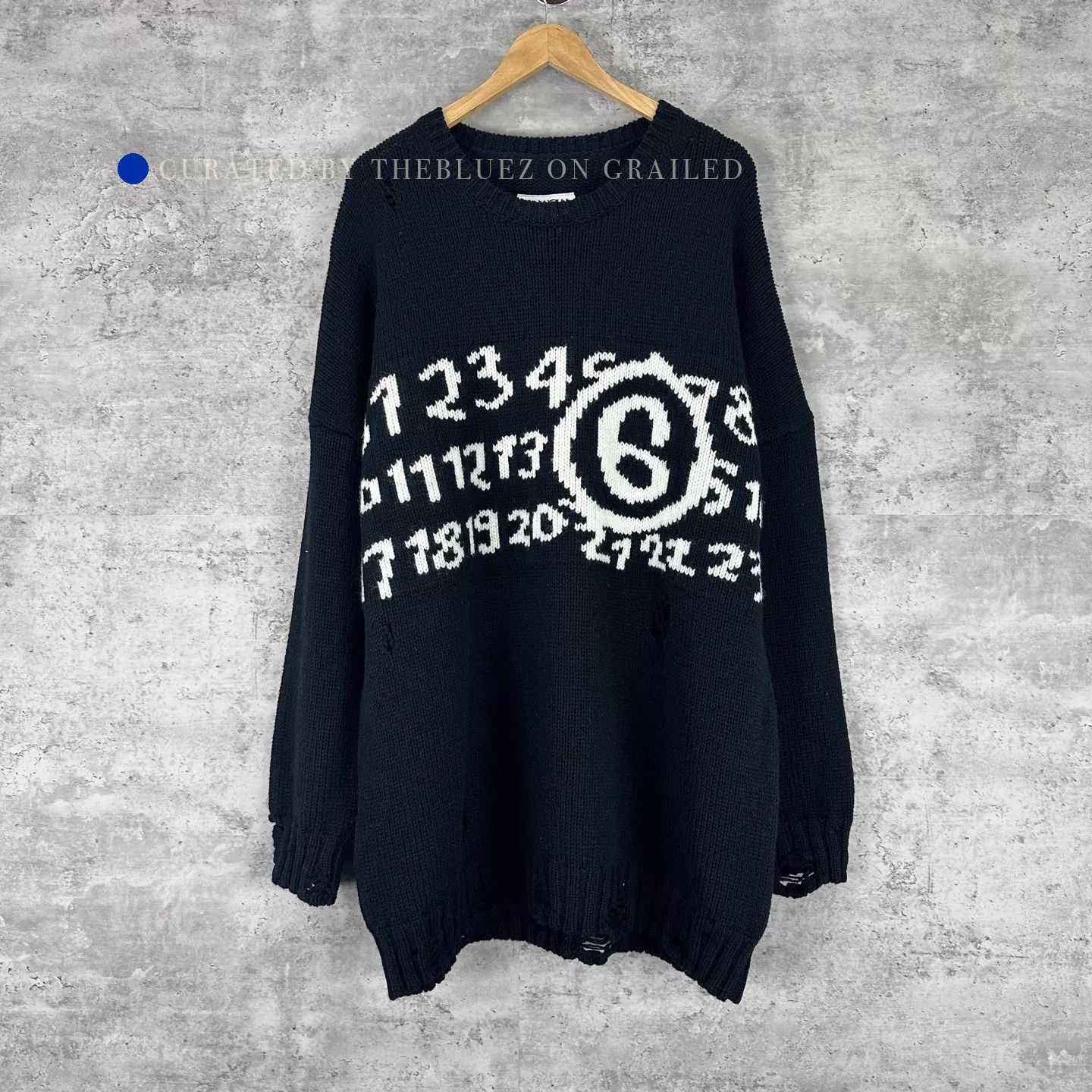 MM6 Black Number Graphic Oversized Sweater Size US M / EU 48-50 / 2 - 1 Thumbnail