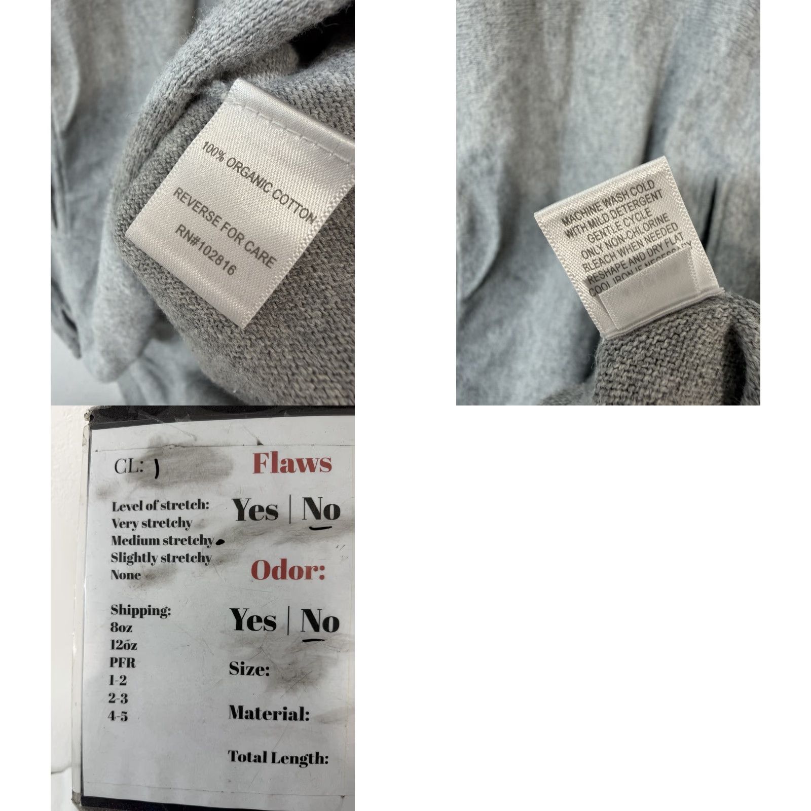 Vintage Garnet Hill Gray Sweater XS Women Kangaroo Pocket Organic Cotton Long Sleeve Pullover Knit Size XS / US 0-2 / IT 36-38 - 8 Thumbnail
