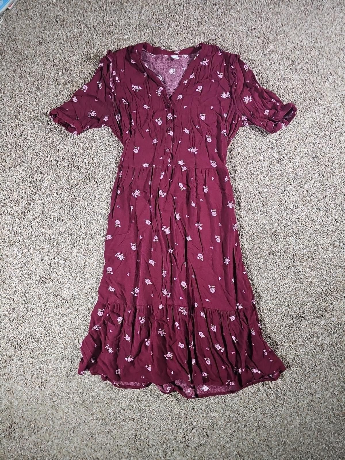 Old Navy Old Navy Dress Red Floral Sz S Size S / US 4 / IT 40 - 1 Thumbnail