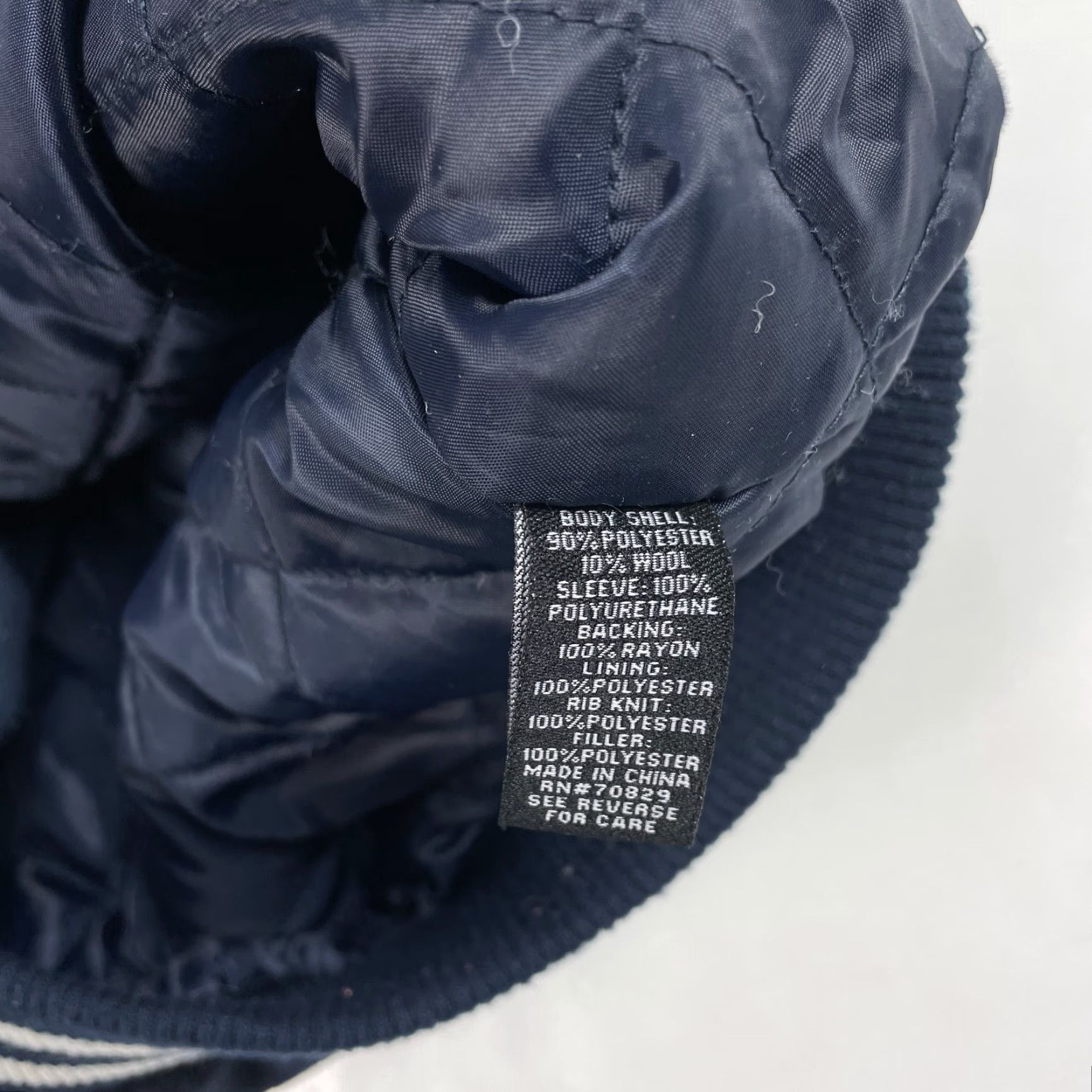 Vintage CJ Black Jacket Mens Medium Blue Bomber Varsity Wool Snap Up Quilted Lining Y2K Size US M / EU 48-50 / 2 - 7 Thumbnail