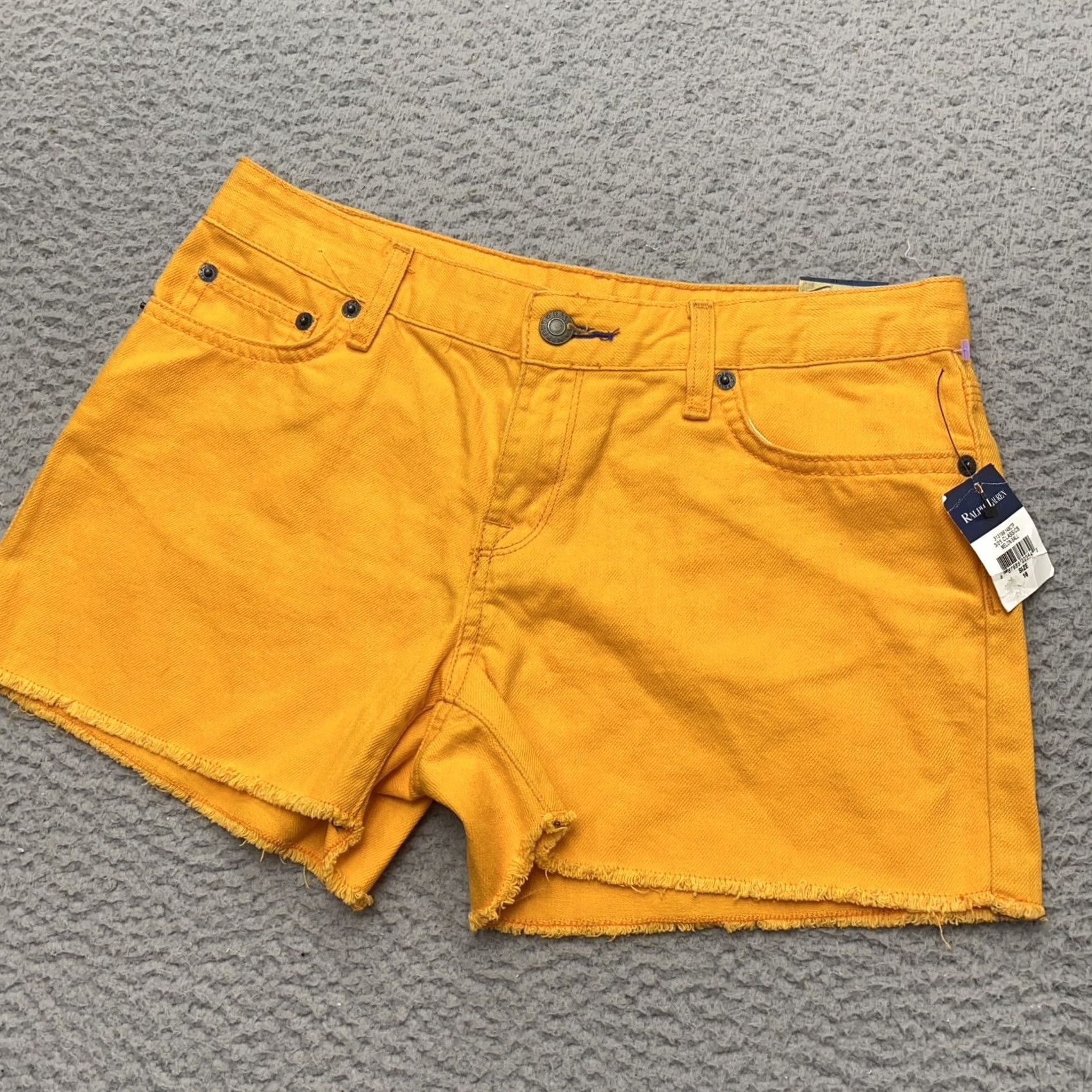 Ralph Lauren VINTAGE Ralph Lauren Shorts Womens 16 Orange Cut Off Denim Dyed Punk Raverf Size 38" / US 16 / IT 52 - 2 Thumbnail