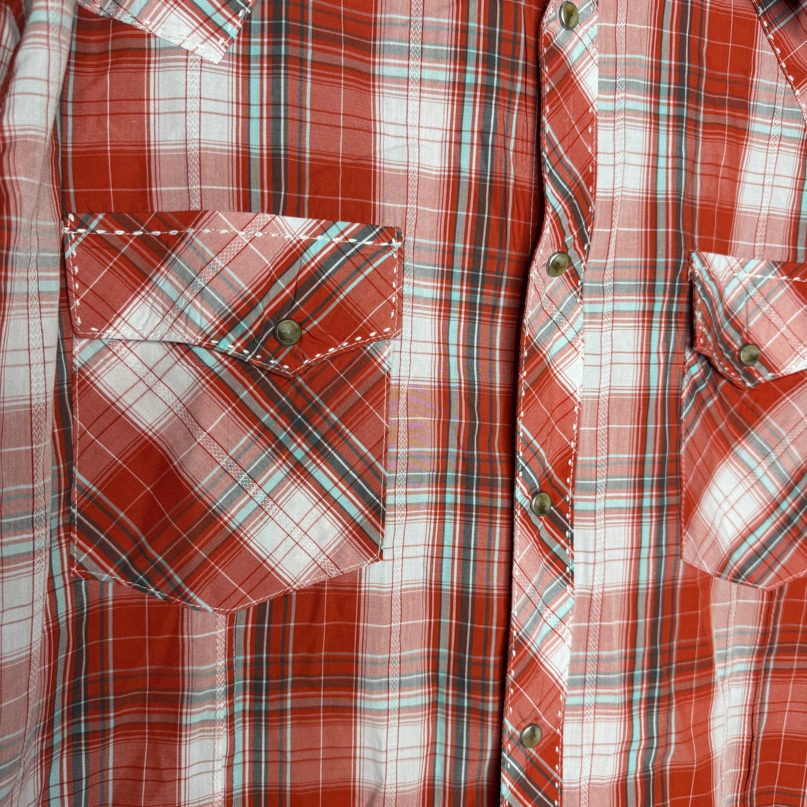 Wrangler Wrangler Plaid Stitch Long Sleeve Pearl Snap Western XXL Size US XXL / EU 58 / 5 - 2 Thumbnail