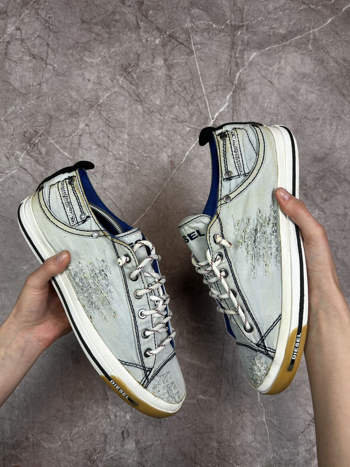Diesel × Vintage Vintage Diesel industry division Distressed Low Sneakers Y2K Size US 10 / EU 43 - 12 Thumbnail
