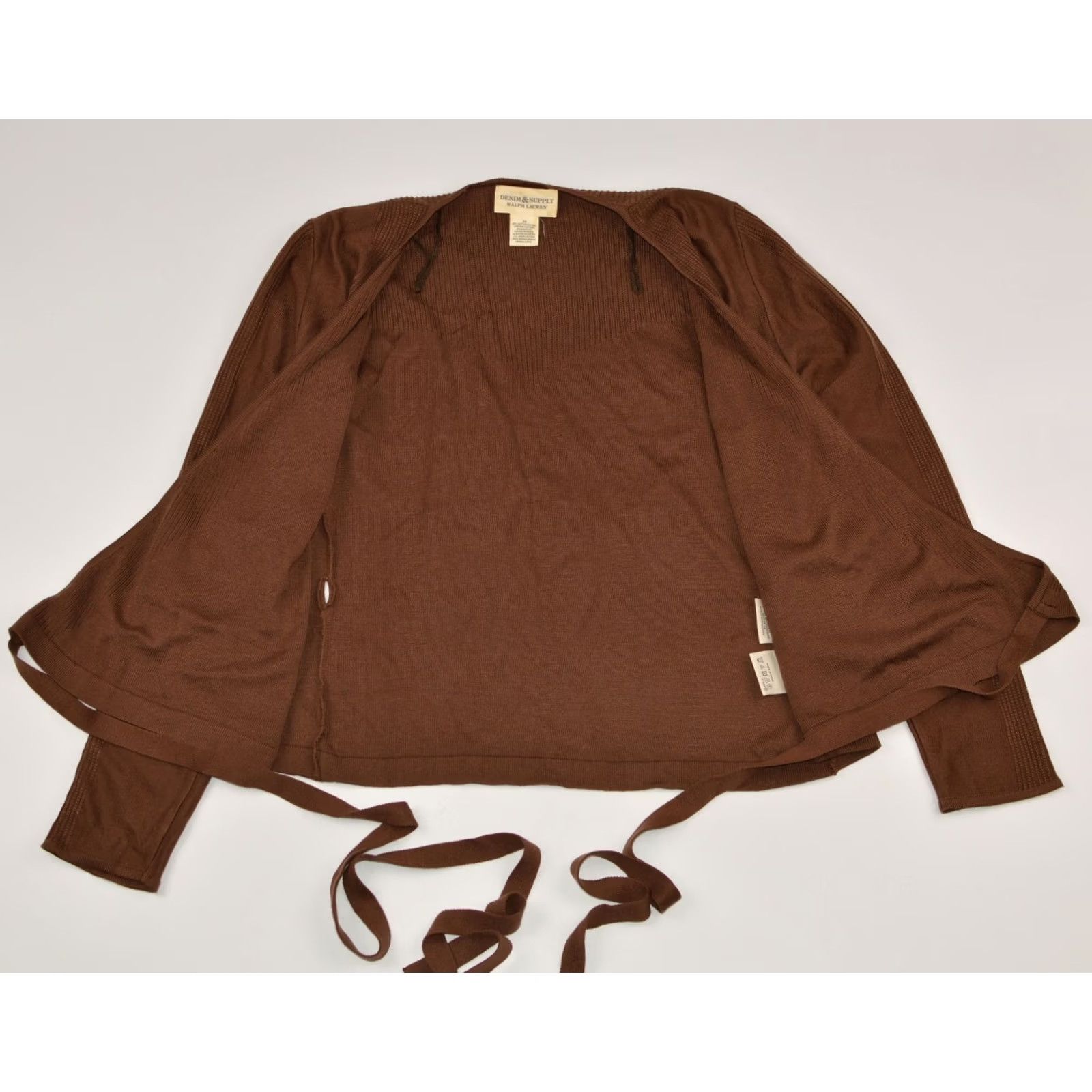 Ralph Lauren Denim & Supply Ralph Lauren Cotton Linen Brown Lace Cardigan Top XS Women Blouse Size XS / US 0-2 / IT 36-38 - 4 Thumbnail