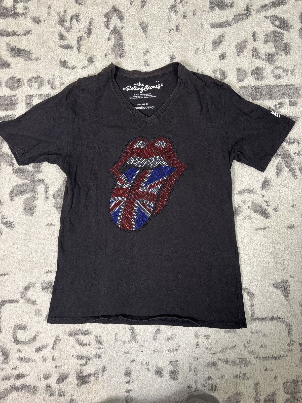 The Rolling Stones ROLLING STONES UK FLAG LOGO RHINESTONE T SHIRT Size US M / EU 48-50 / 2 - 1 Thumbnail