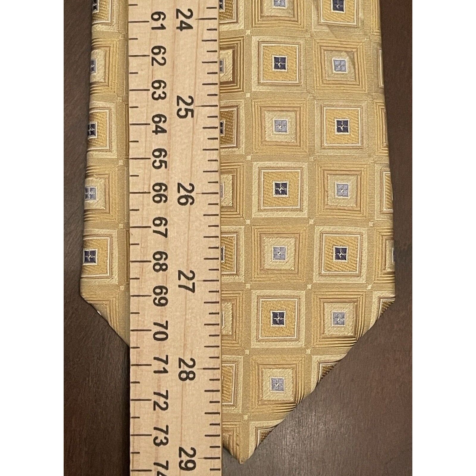 Club Room Club Room Gold Blue 100% Silk Men’s Neck Tie Made In China Size ONE SIZE - 5 Thumbnail