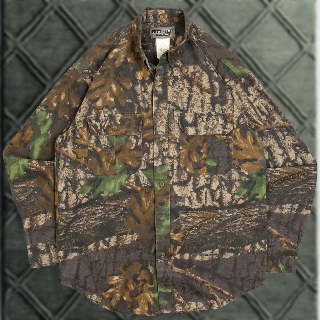 Jerzees VINTAGE Jerzees Real Tree Camo Shirt Medium Men's 1990s Brown Camouflage Size US M / EU 48-50 / 2 - 1 Thumbnail