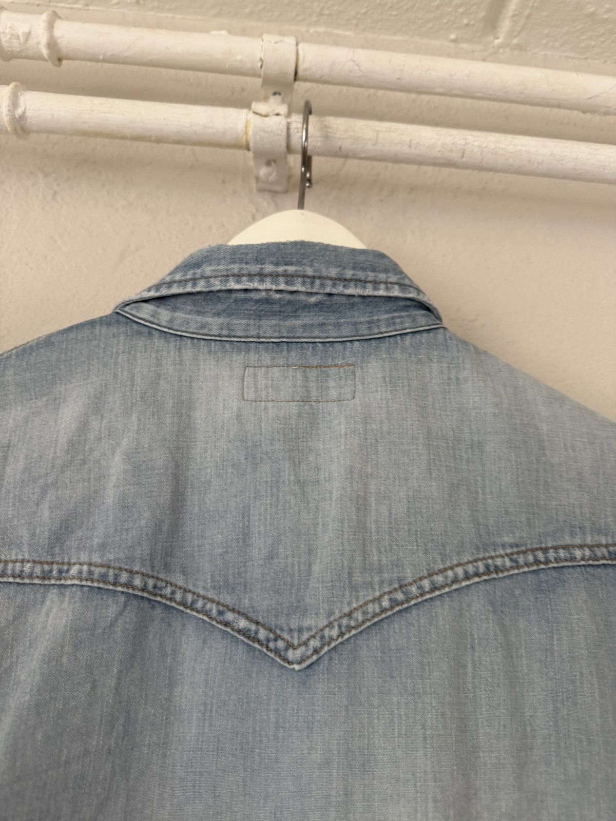 Saint Laurent Paris Distressed Western Denim Shirt Size US S / EU 44-46 / 1 - 10 Thumbnail