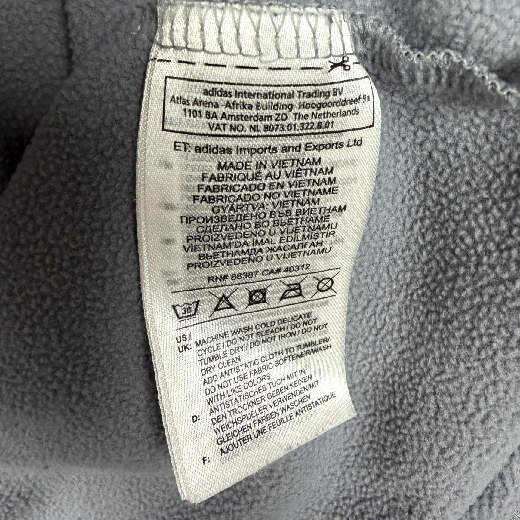 Adidas Adidas Jacket Mens XL Gray Fleece Cowl Neck Thumbholes Soccer Training Athletic Jacket Size US XL / EU 56 / 4 - 6 Thumbnail
