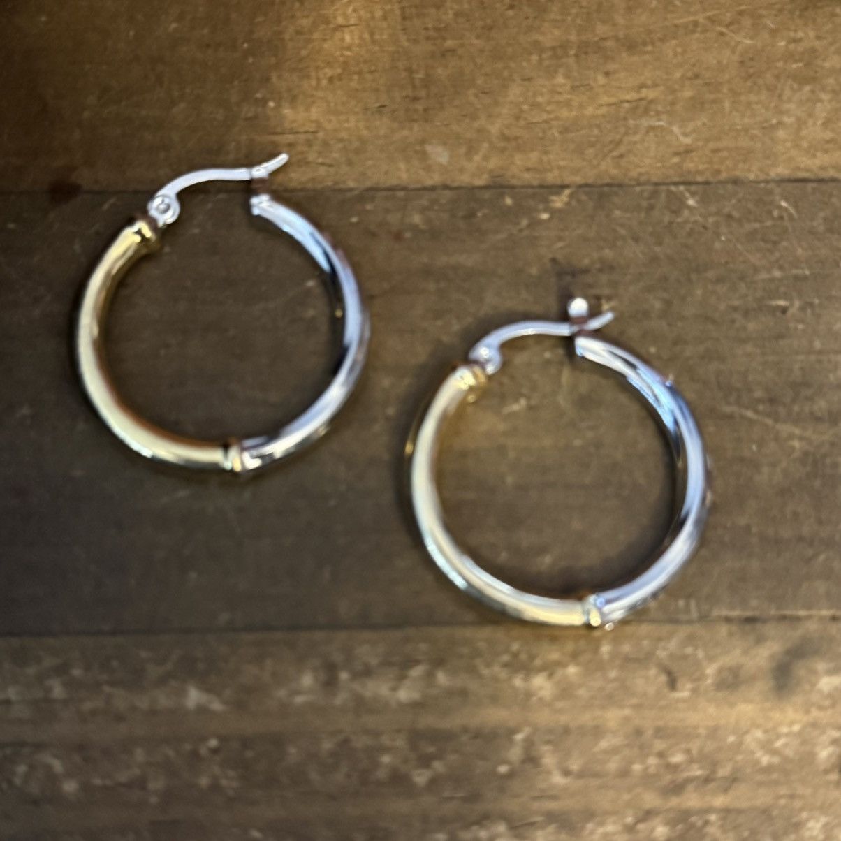 Other Two tone hoop earrings Size ONE SIZE - 3 Thumbnail