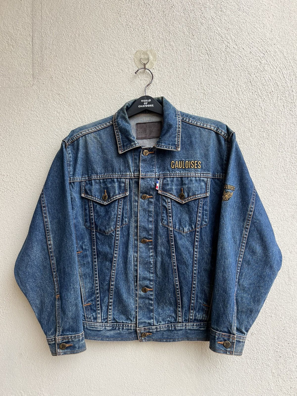 Vintage Vintage 90s Gauloises France Fade Muddy Denim Trucker Jacket Size US M / EU 48-50 / 2 - 21 Thumbnail