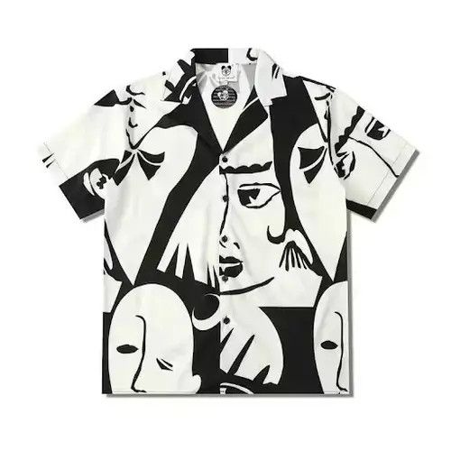 Japanese Brand × Vintage Abstract Faces Button Up Shirt Size US S / EU 44-46 / 1 - 3 Thumbnail