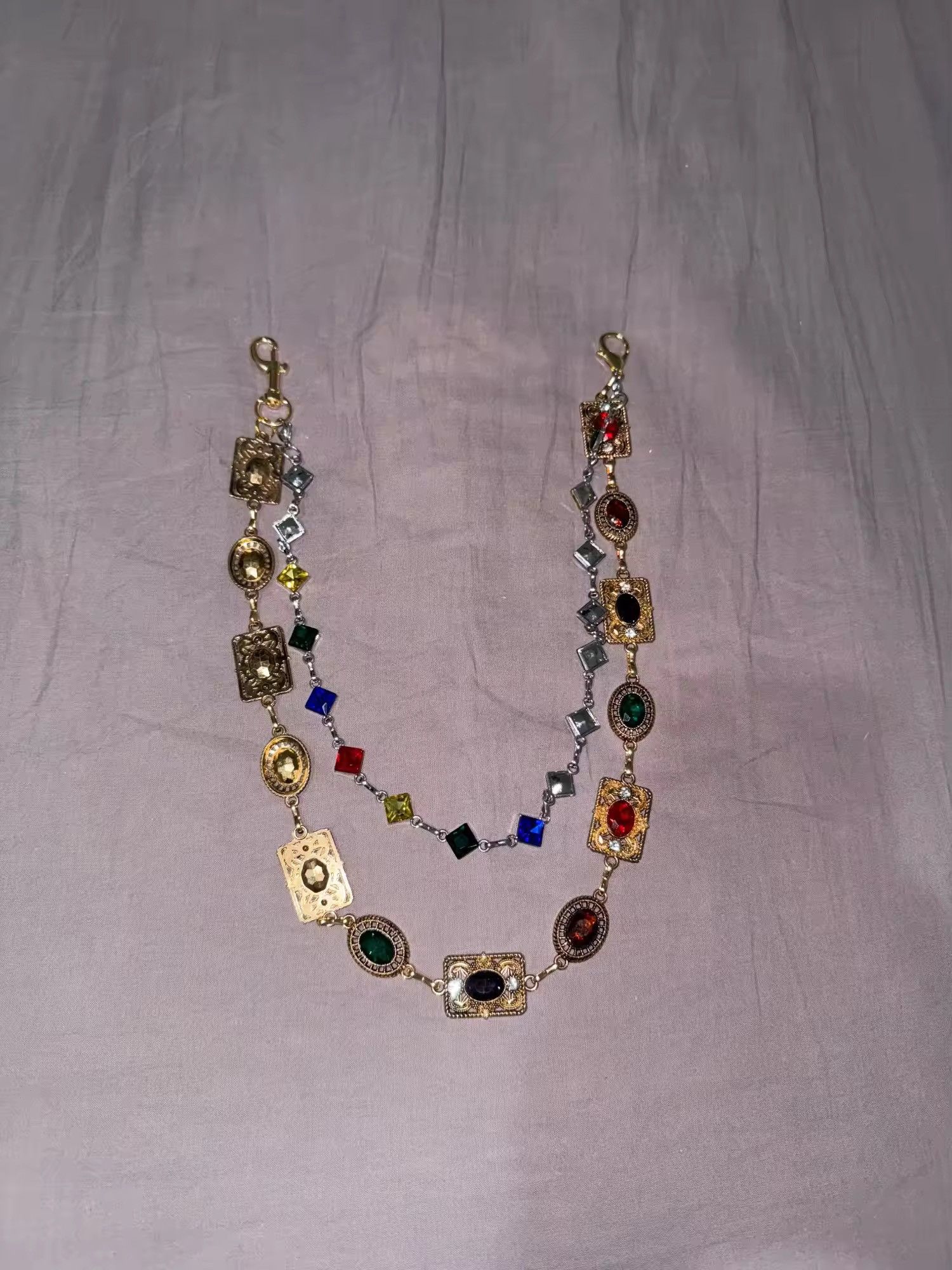 Jewelry retro agate colourful pants chain Size ONE SIZE - 4 Thumbnail