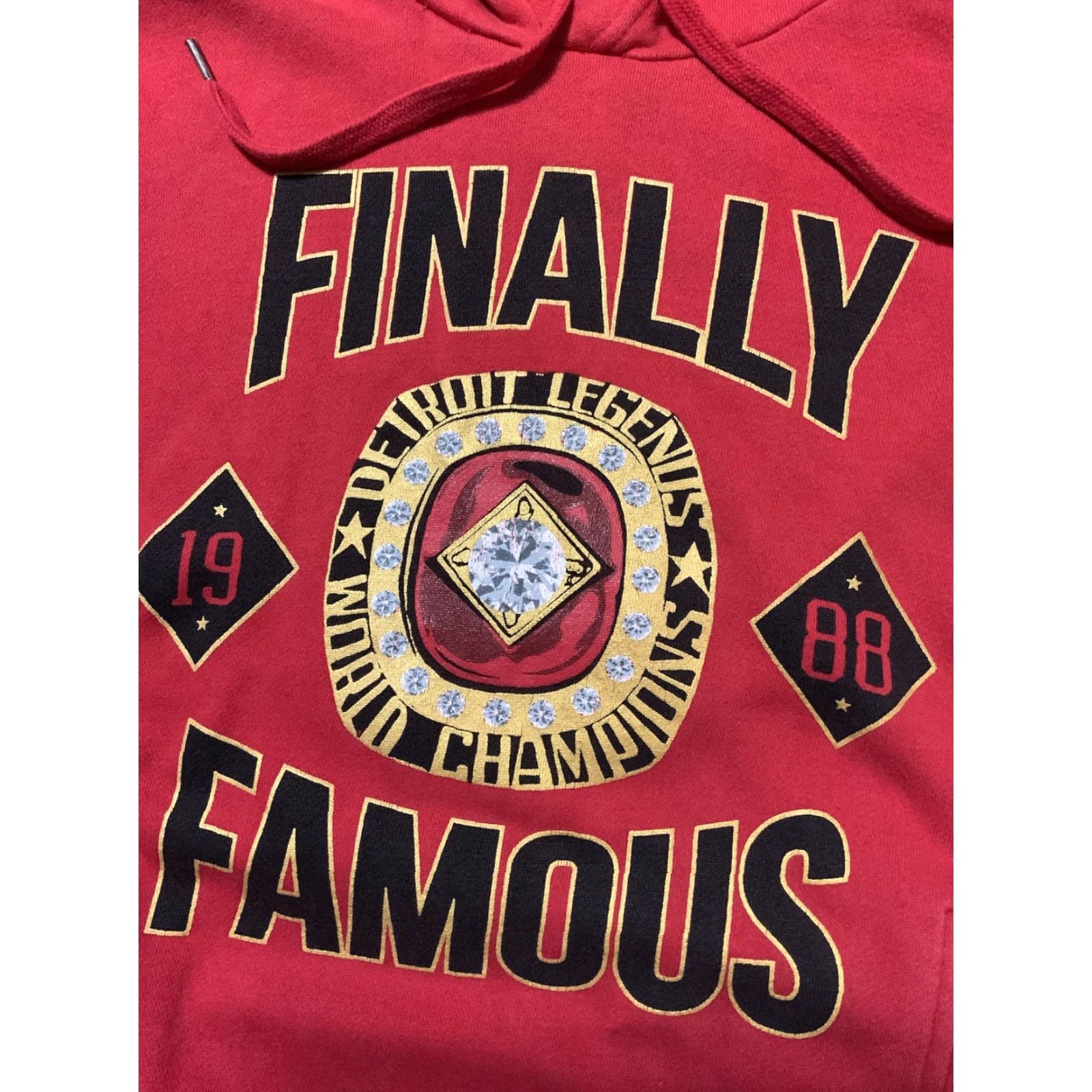 Ecko Unltd. VINTAGE Finally Famous Oro Gold Big Sean Ecko Unltd Detroit Legends Ring Pullover Hoodie Shirt Mens Small Red Size US S / EU 44-46 / 1 - 5 Thumbnail