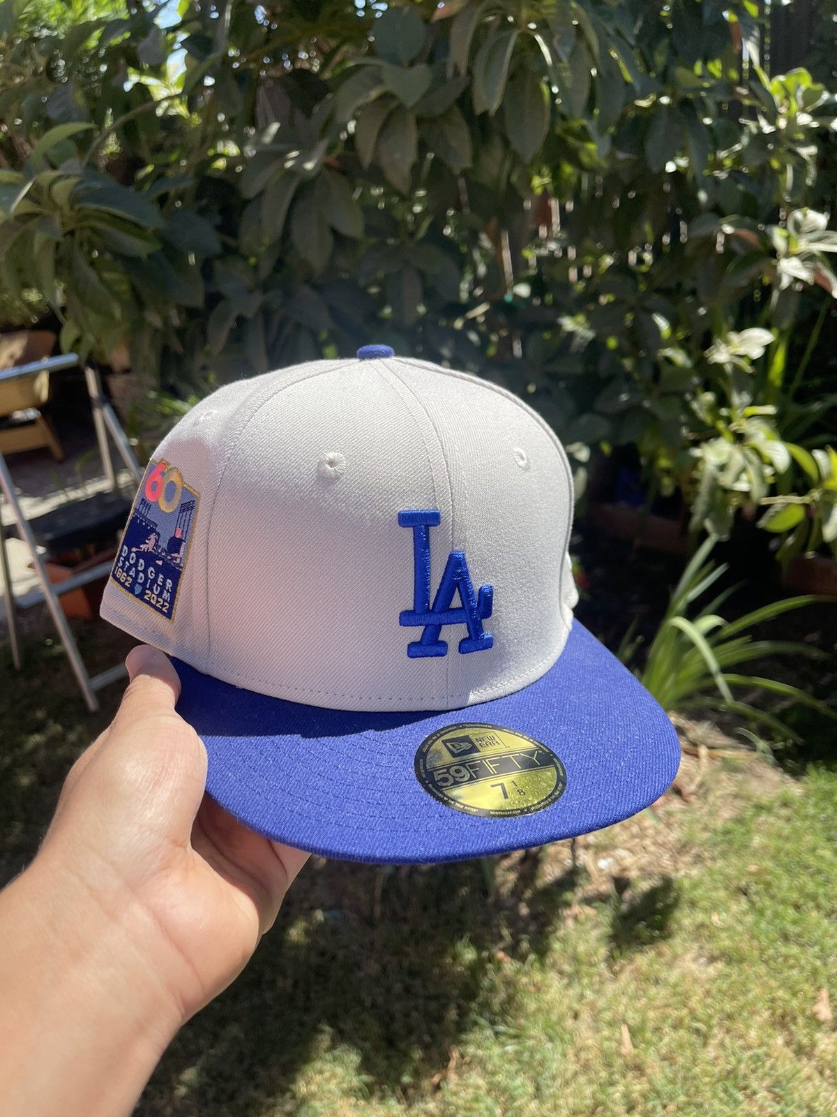 Los Angeles Dodgers Hat Cap Fitted Mens 7 1/8 Black White