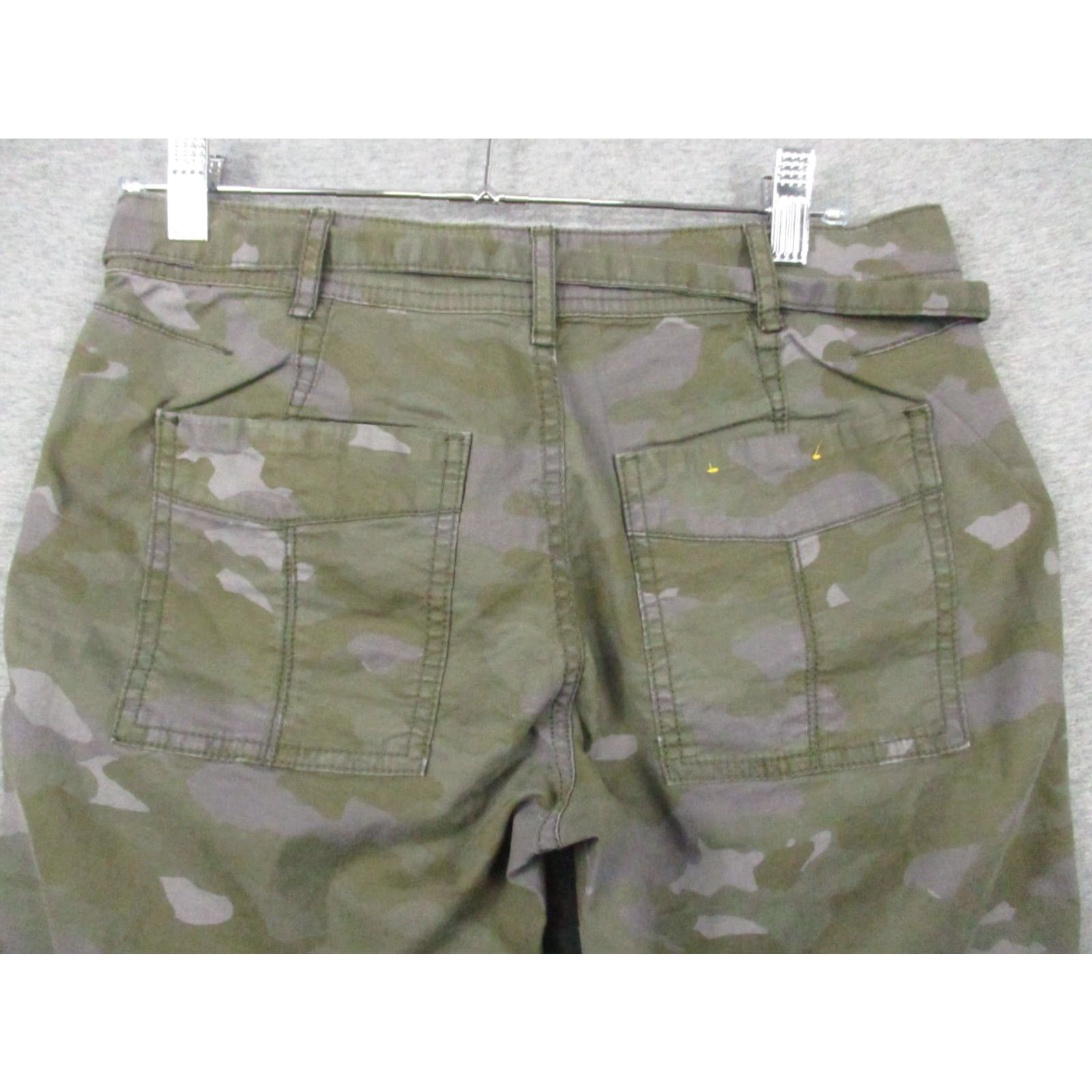 Anthropologie VINTAGE The Wanderer By Anthropologie Women 26 Green Camo Linen Blend Cargo Pants Size 26" / US 2 / IT 38 - 6 Thumbnail
