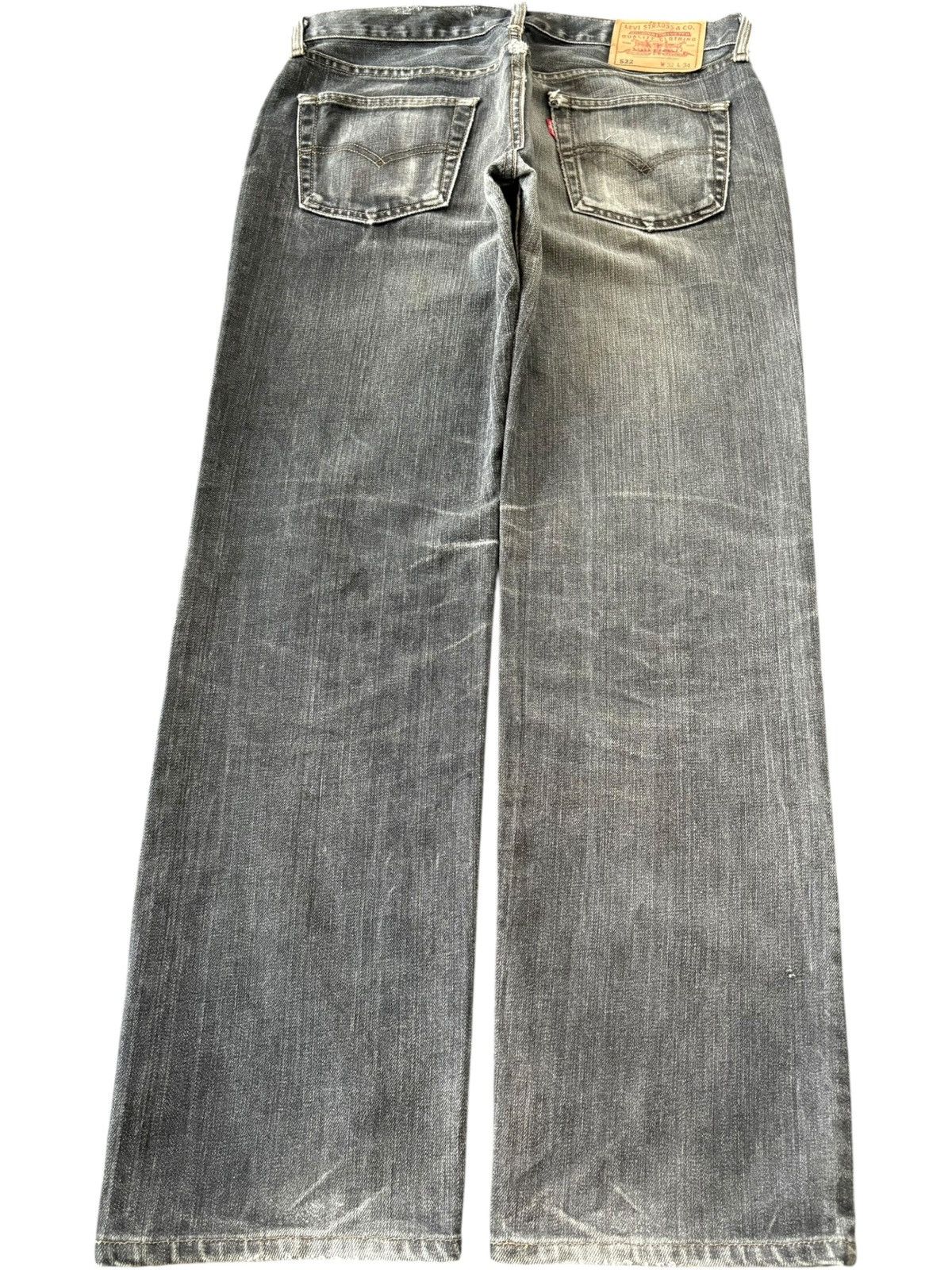 Levi's Vintage 90s Levis 522 Faded Wash Distress Loose Jeans Size US 32 / EU 48 - 2 Thumbnail