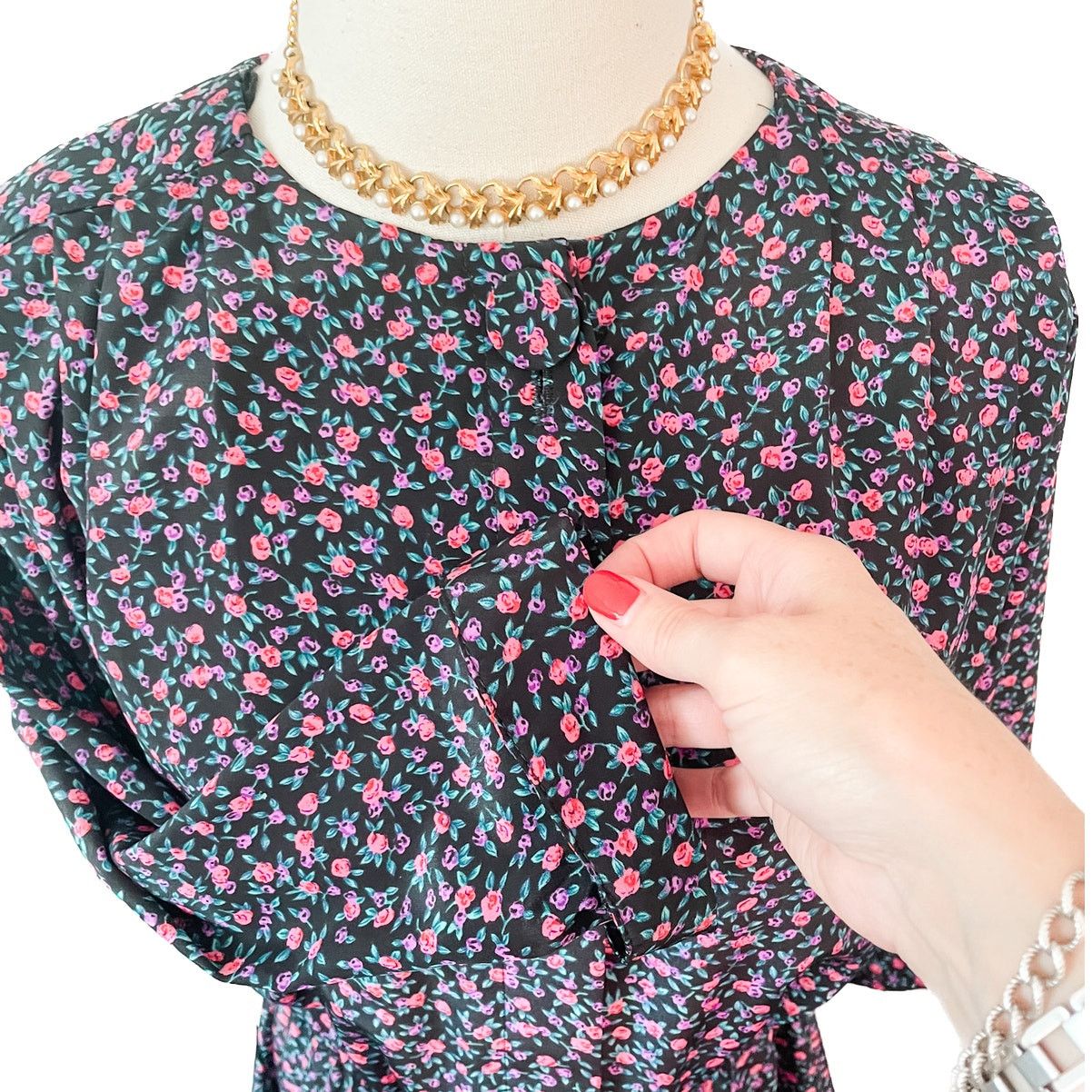 Vintage Vintage ditzy floral peplum secretary dress S-M-L Size M / US 6-8 / IT 42-44 - 4 Thumbnail