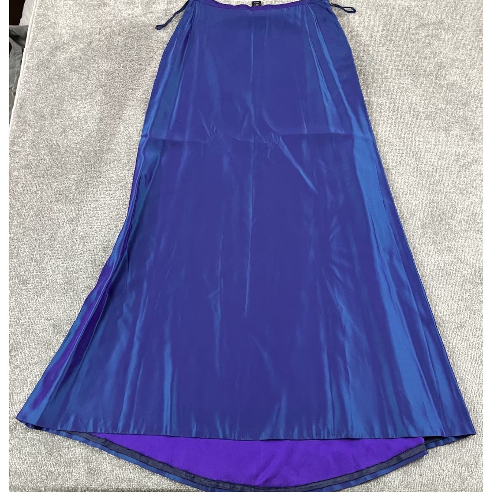 Ralph Lauren RALPH LAUREN Dress Womens Size 10 Midi Dress Purple 47" Calf Length Iridescent Zipper Acetate Sleeveless Vintage No (if allowed) Size L / US 10 / IT 46 - 2 Thumbnail