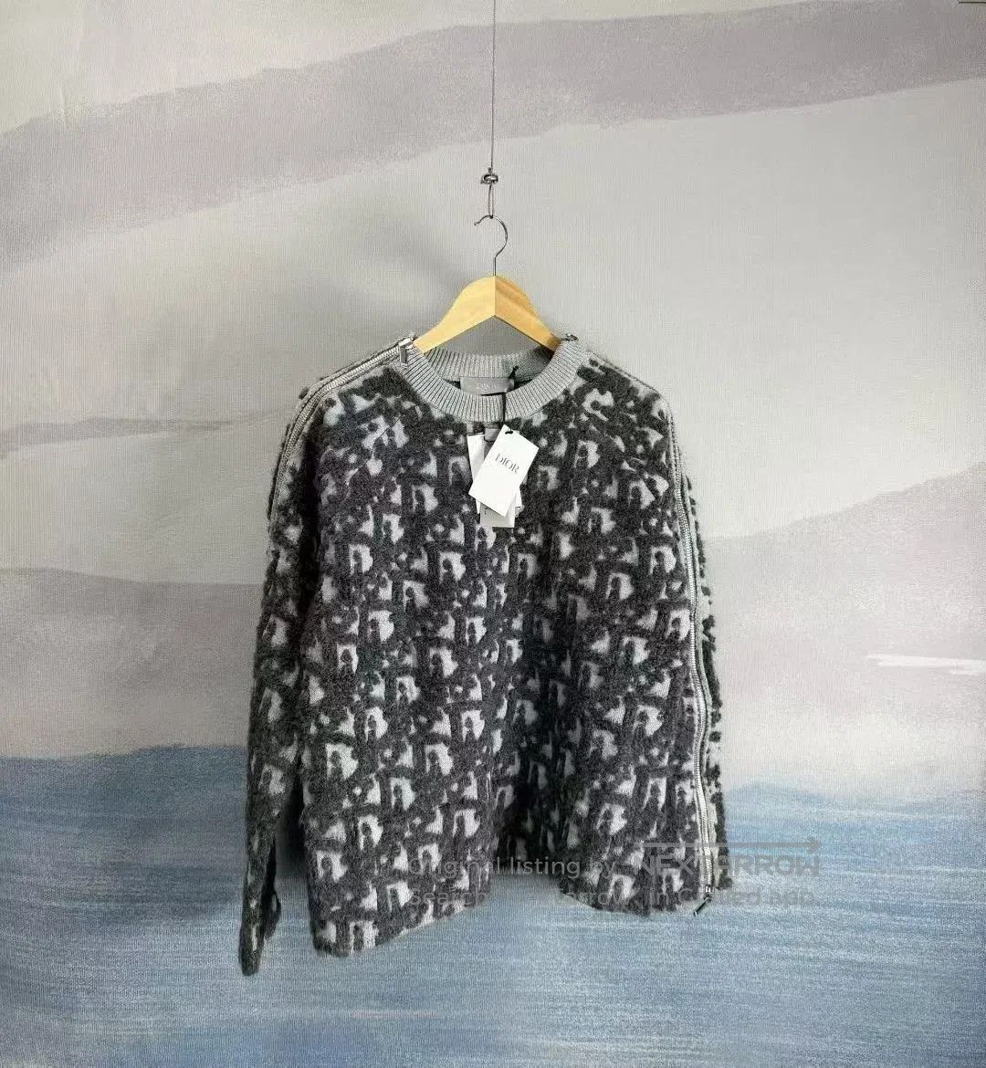 Dior Dior Wool Sweater Arm Zip All-Over Print. Size US L / EU 52-54 / 3 - 1 Thumbnail