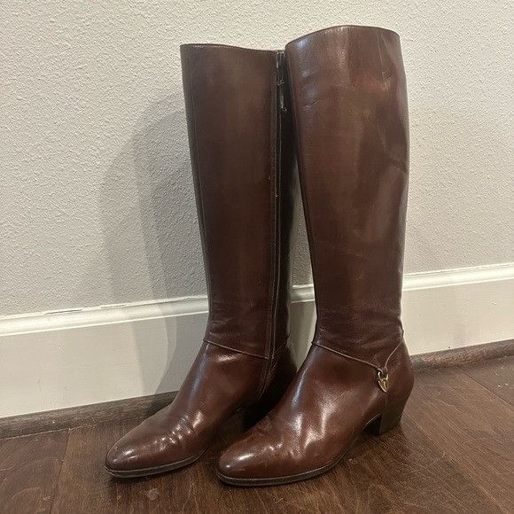 Salvatore Ferragamo Salvatore Ferragamo Brown Heeled Boots Riding Size US 5.5 / IT 35.5 - 5 Thumbnail