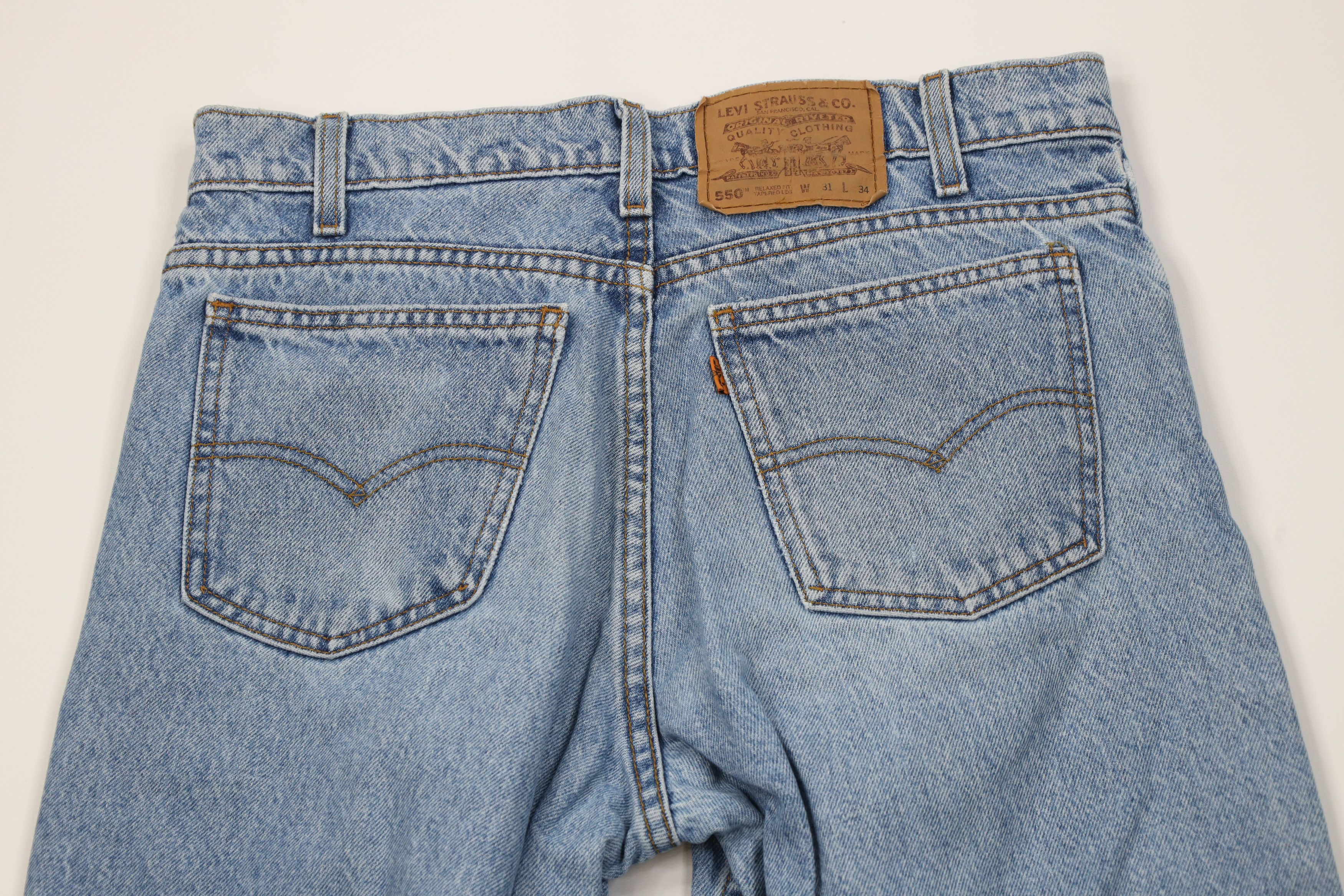 Levi's Vintage 90s Levis 550 Orange Tab Tapered Leg Denim Jeans Size US 31 - 11 Thumbnail