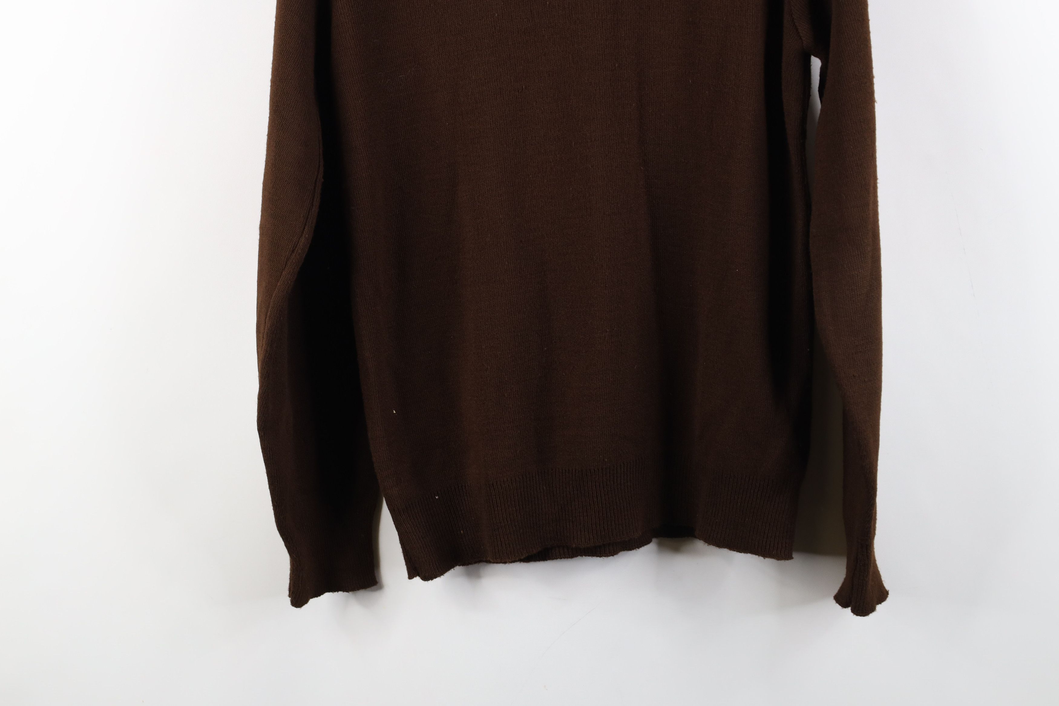 Vintage Vintage 70s Streetwear Blank Knit V-Neck Sweater Brown USA Size US M / EU 48-50 / 2 - 13 Thumbnail