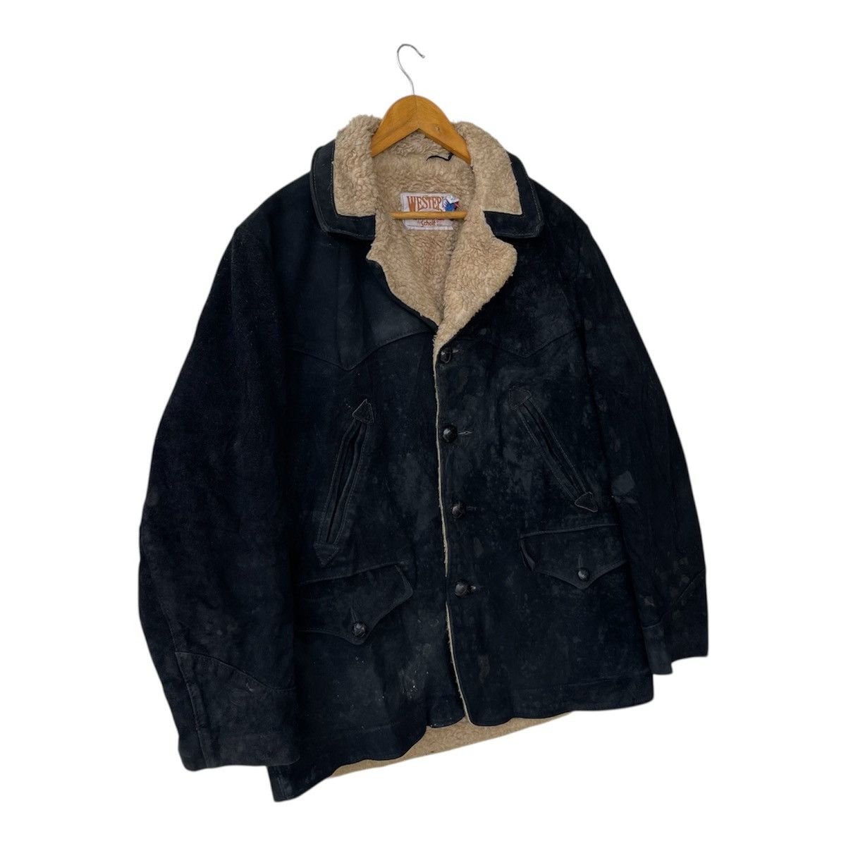 Schott Vintage Schott NYC "Western" Shearling Suede Ranch Coat Size US L / EU 52-54 / 3 - 2 Thumbnail