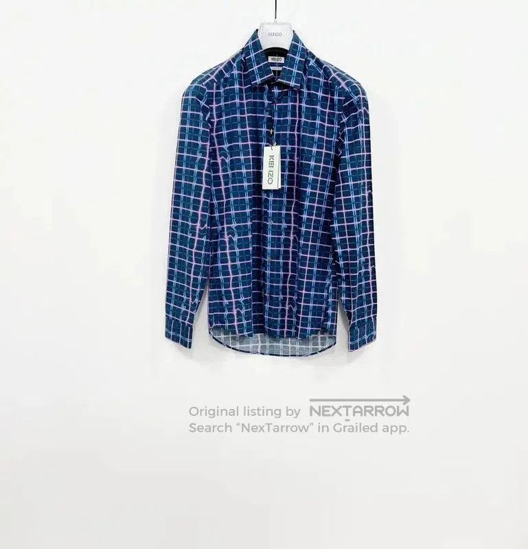 Kenzo Kenzo Long Sleeve Cotton Shirt in Deep Blue . Size US L / EU 52-54 / 3 - 1 Thumbnail