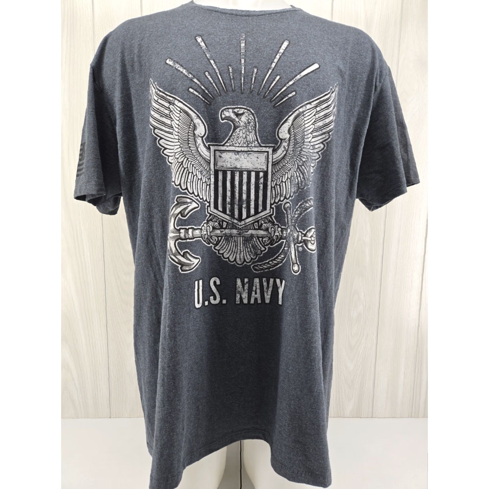 Vintage BattleSpace 7.62 Design US Navy Men's T Shirt Gray 2XL Short Sleeve Crew Neck Cotton Logo Military Patriotic USA/Grey Size US XXL / EU 58 / 5 - 3 Thumbnail