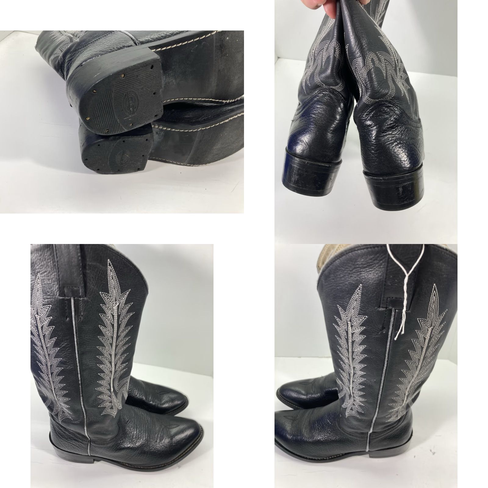 Vintage Cowtown Boots Men 10.5 D Black Leather Western Western Cowboy Boot Cowtown Boots Mens Leather Western Rodeo Superb Size US 11 / EU 44 - 10 Thumbnail