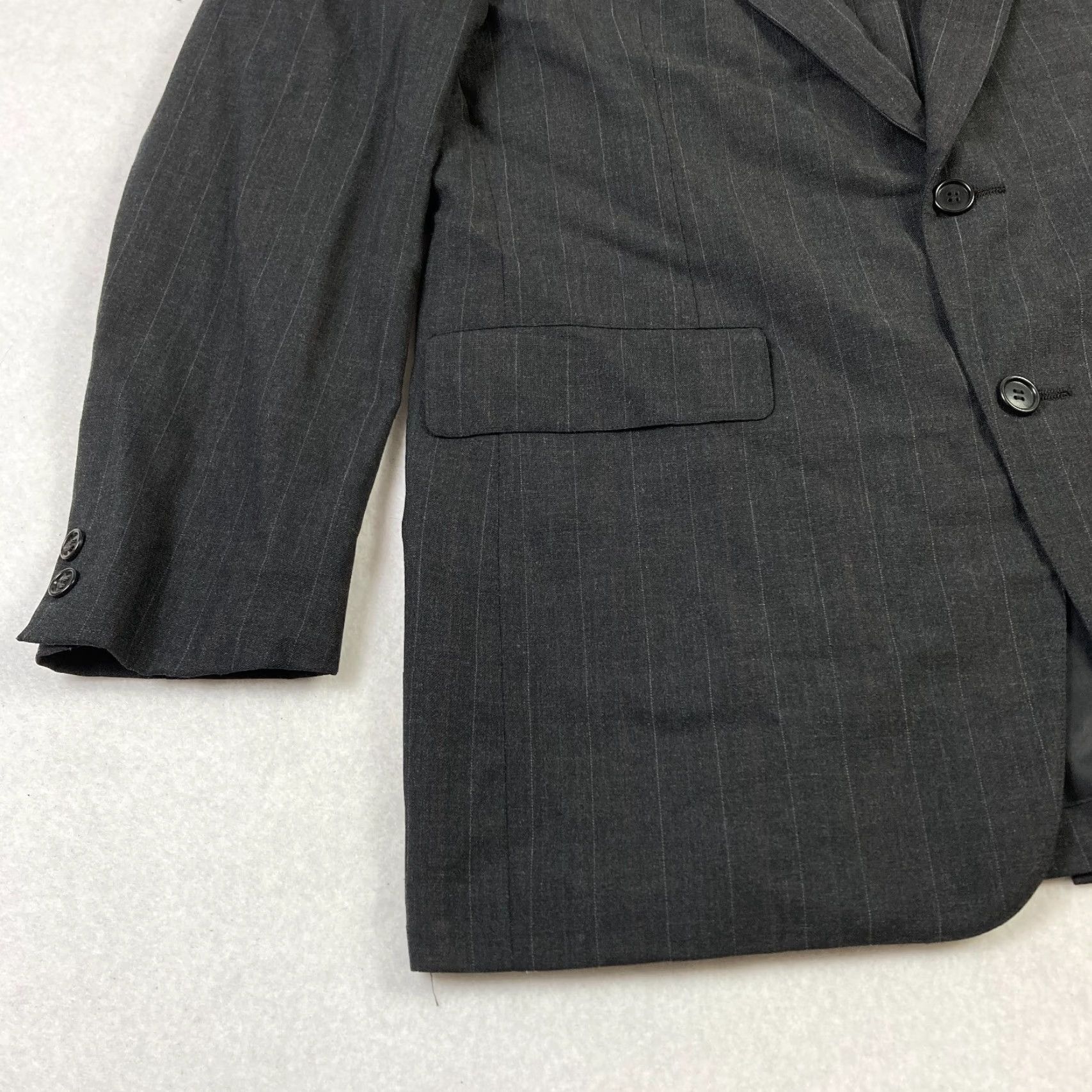 Brooks Brothers Brooks Brothers Brooksgate Blazer Mens 44 Black Wool Striped Union Made Blazer Size 44R - 2 Thumbnail